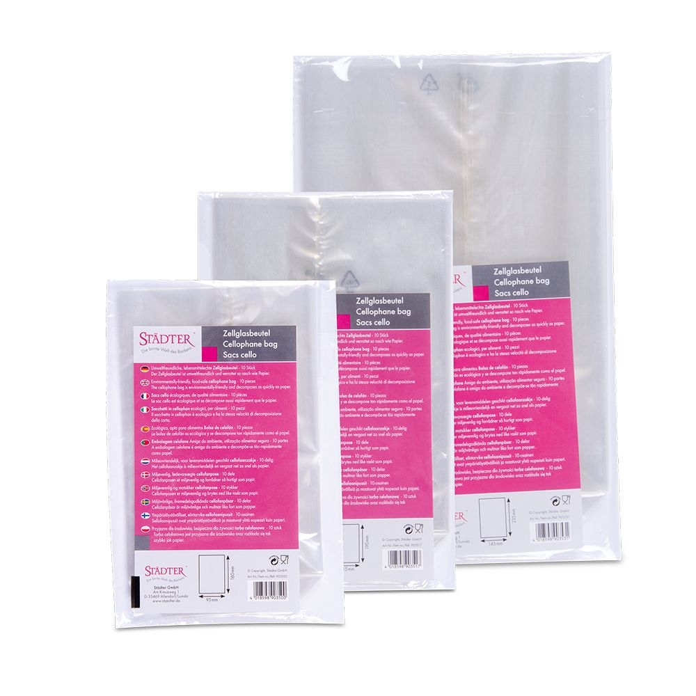 Städter - Cellophane bag - transparent - 10 pieces - 9.5 x 16 cm