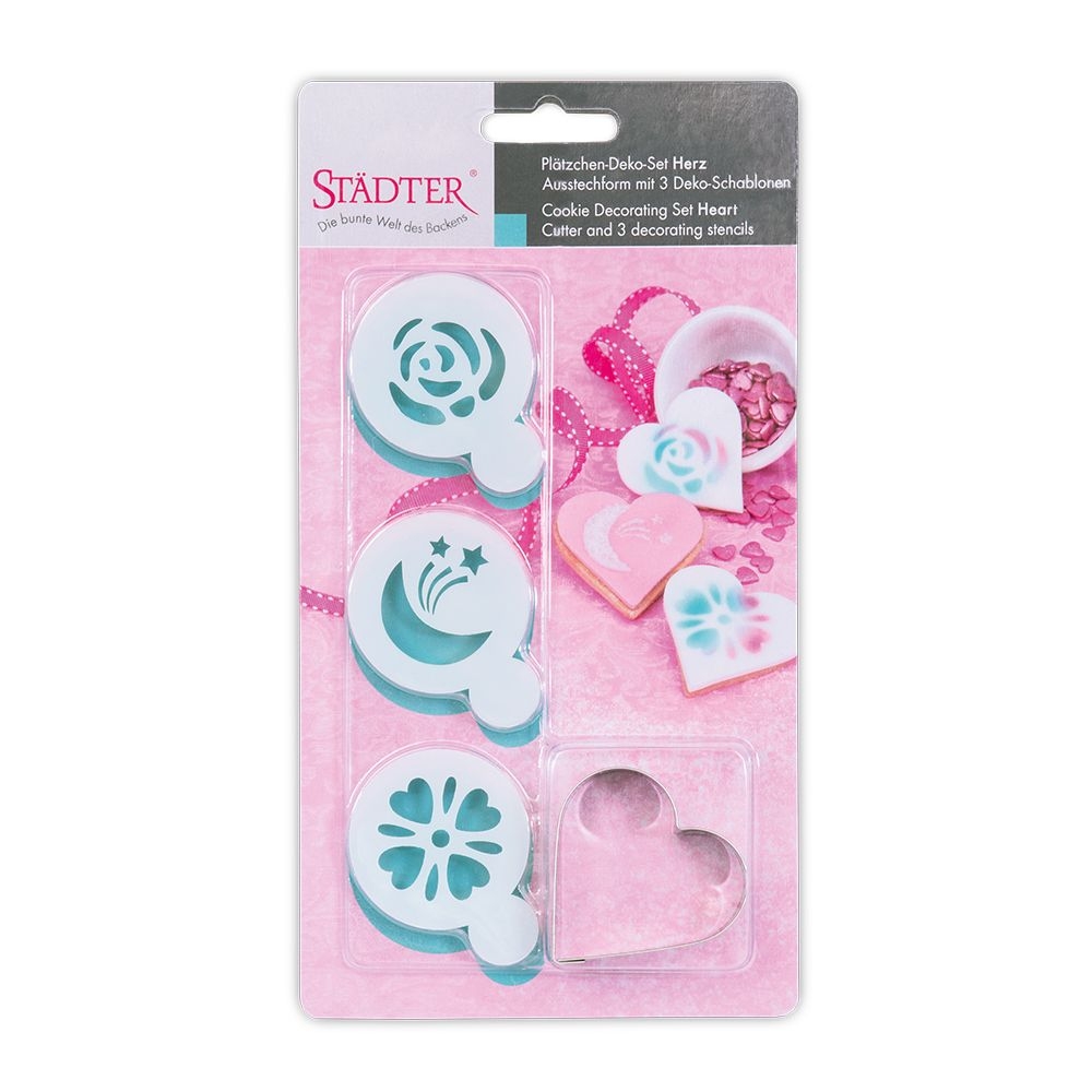 Städter - Cookie decoration Heart -  4 cm - Set of 4 pieces