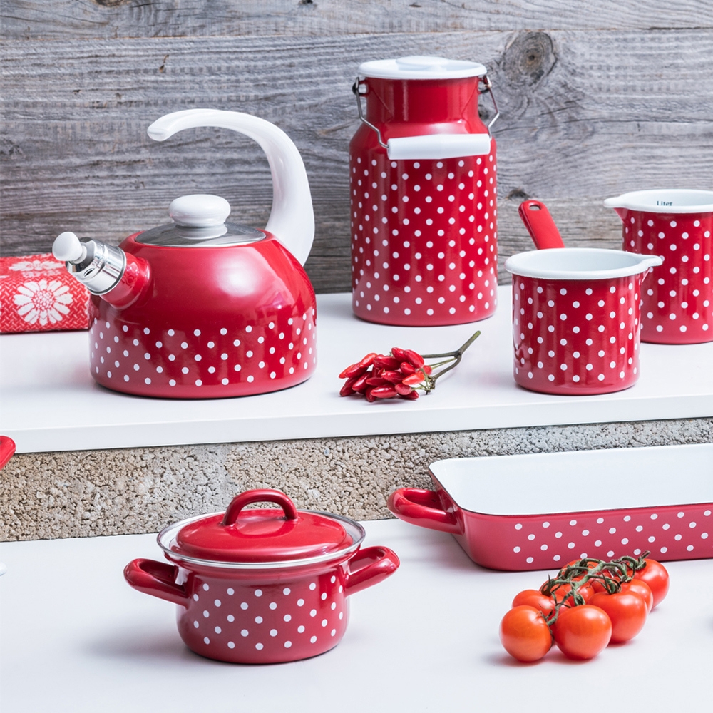 Riess COUNTRY - Polka-dot red - Whistling kettle 2 L