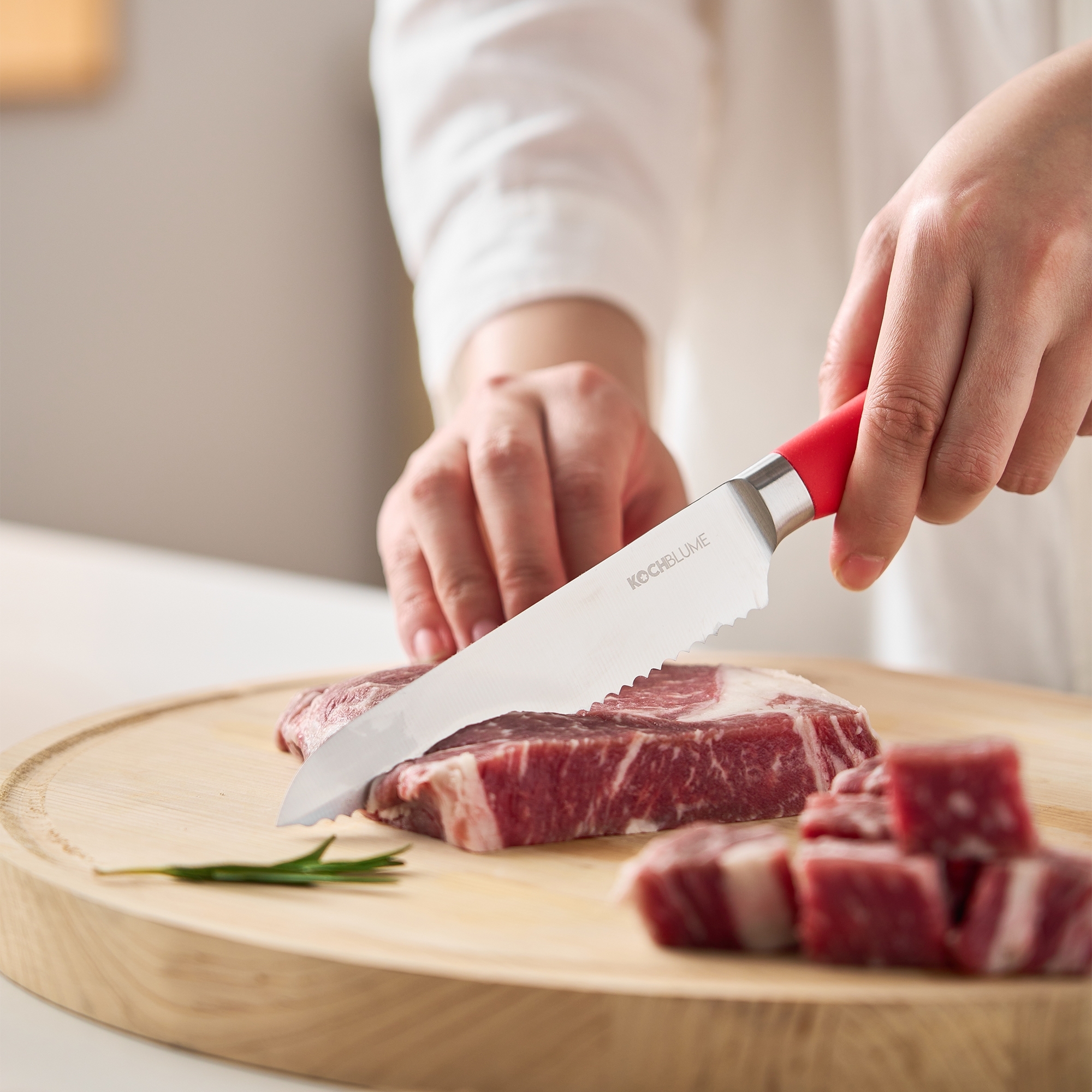 Kochblume - Utility knife, serrated edge, taupe Kochblume - Utility knife, serrated edge, taupe