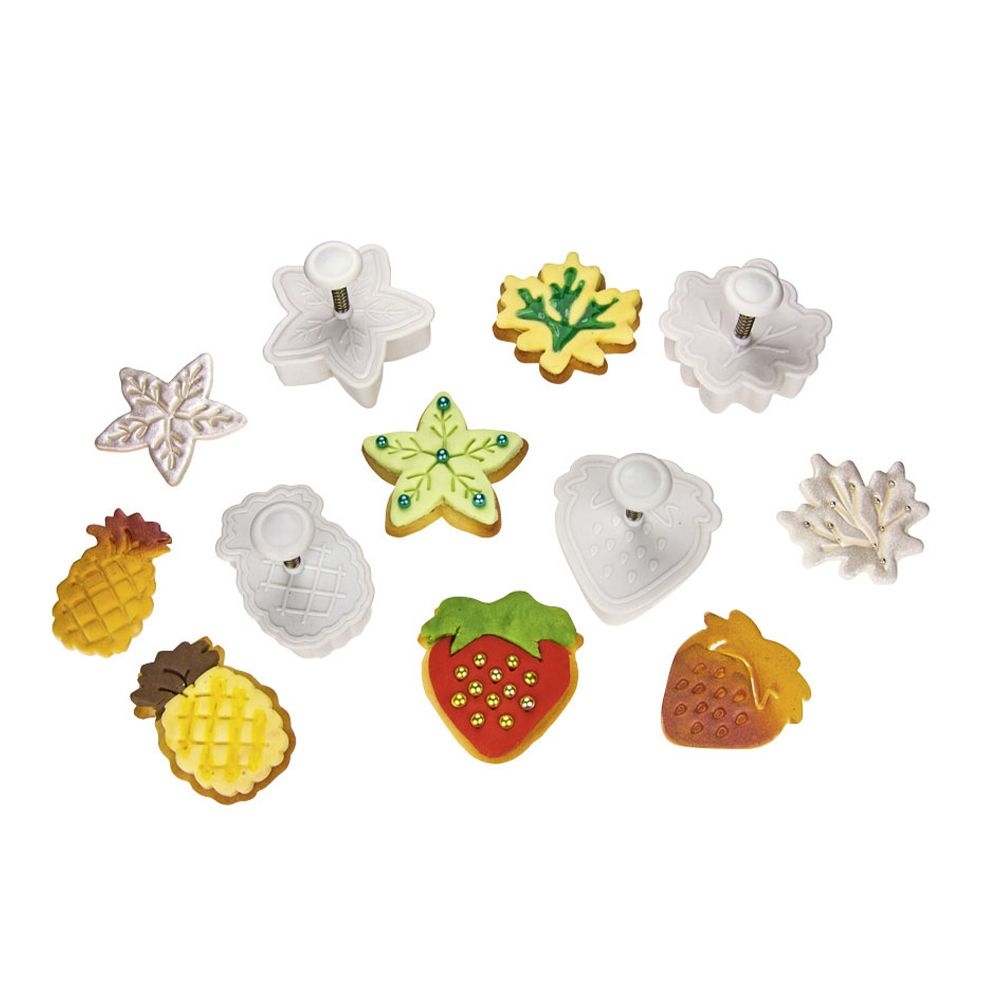 Städter - Ausstecher mit Auswerfer Tutti Frutti - 50 mm - Set, 4 pieces Städter - Ausstecher mit Auswerfer Tutti Frutti - 50 mm - Set, 4 pieces