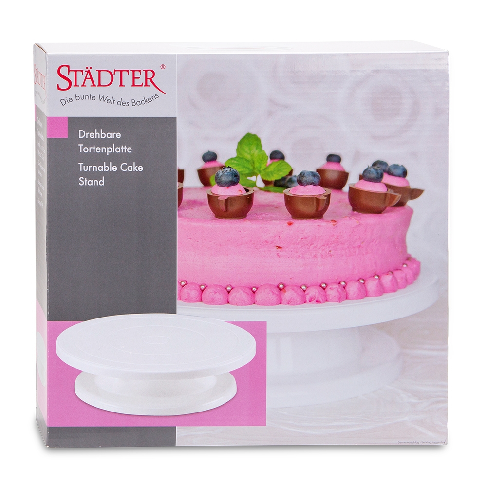 Städter - Cake stand -  ø 27,5 cm / H 7 cm - white - turnable