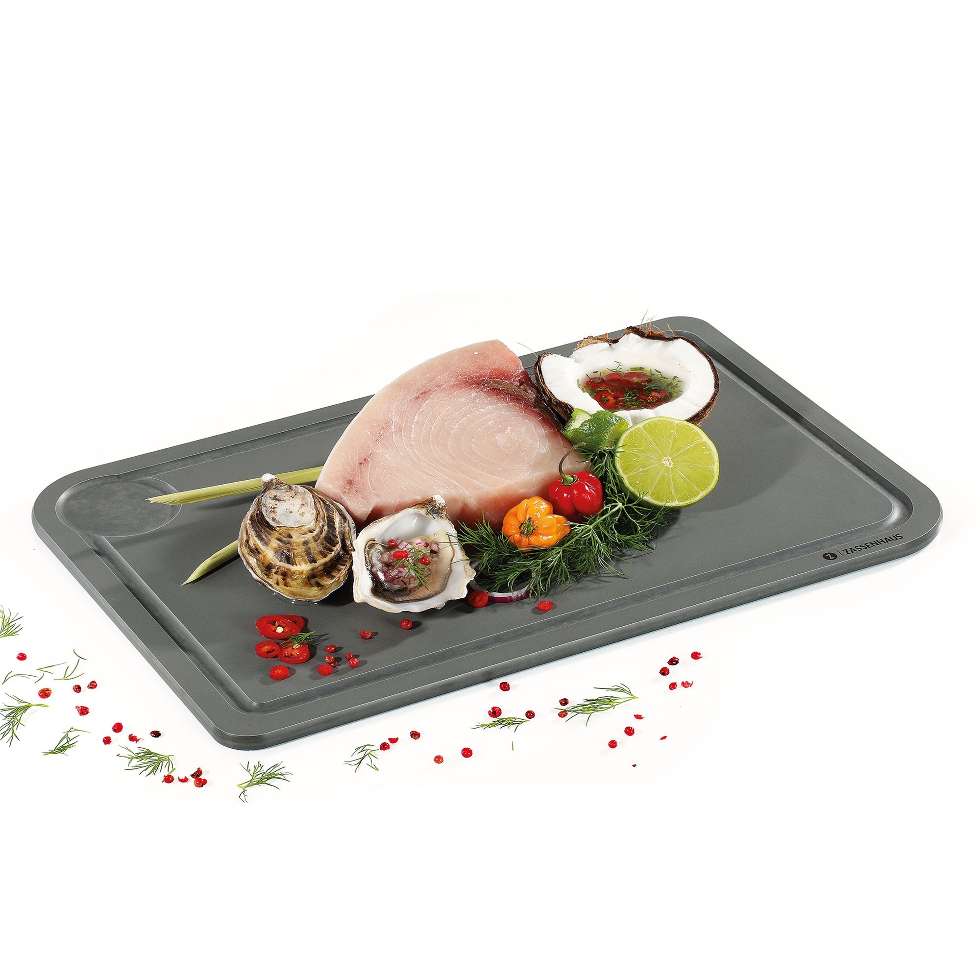 Grey Zassenhaus COMFORT XPLUS cutting board 42 x 27.5 cm