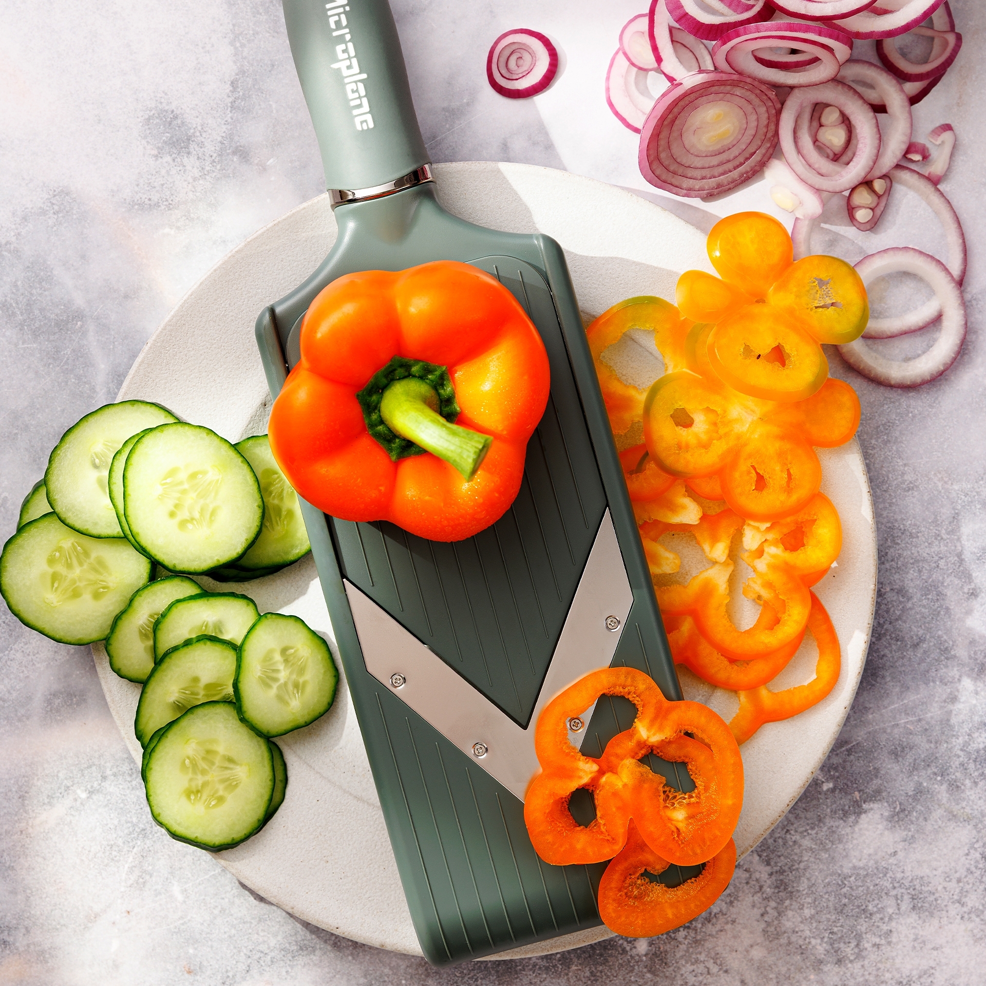 Microplane - Adjustable Slicer with V-Blade PureCut | Eucalyptus Green