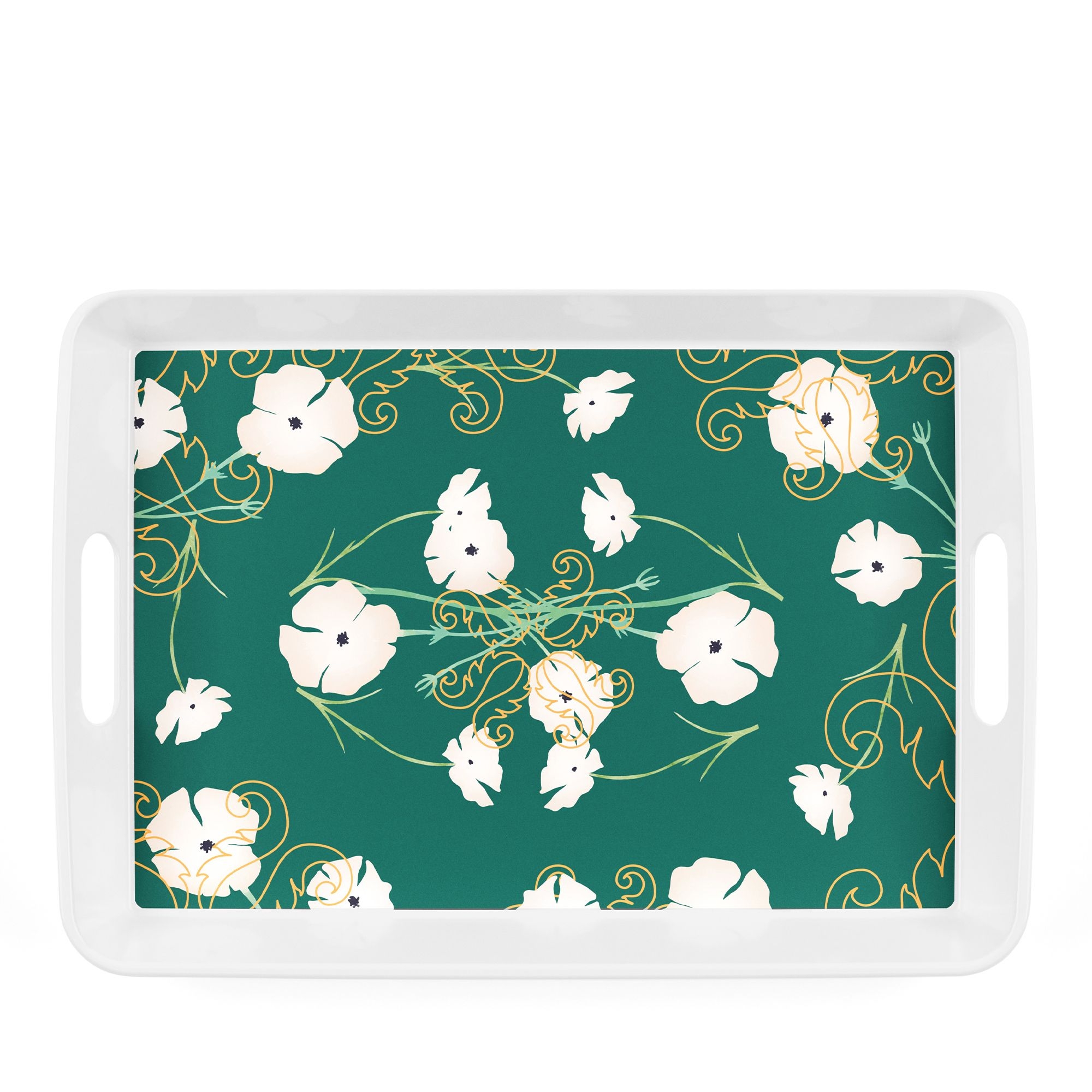Guzzini - rectangular Tray with a handle 'Fusion' - Emerald