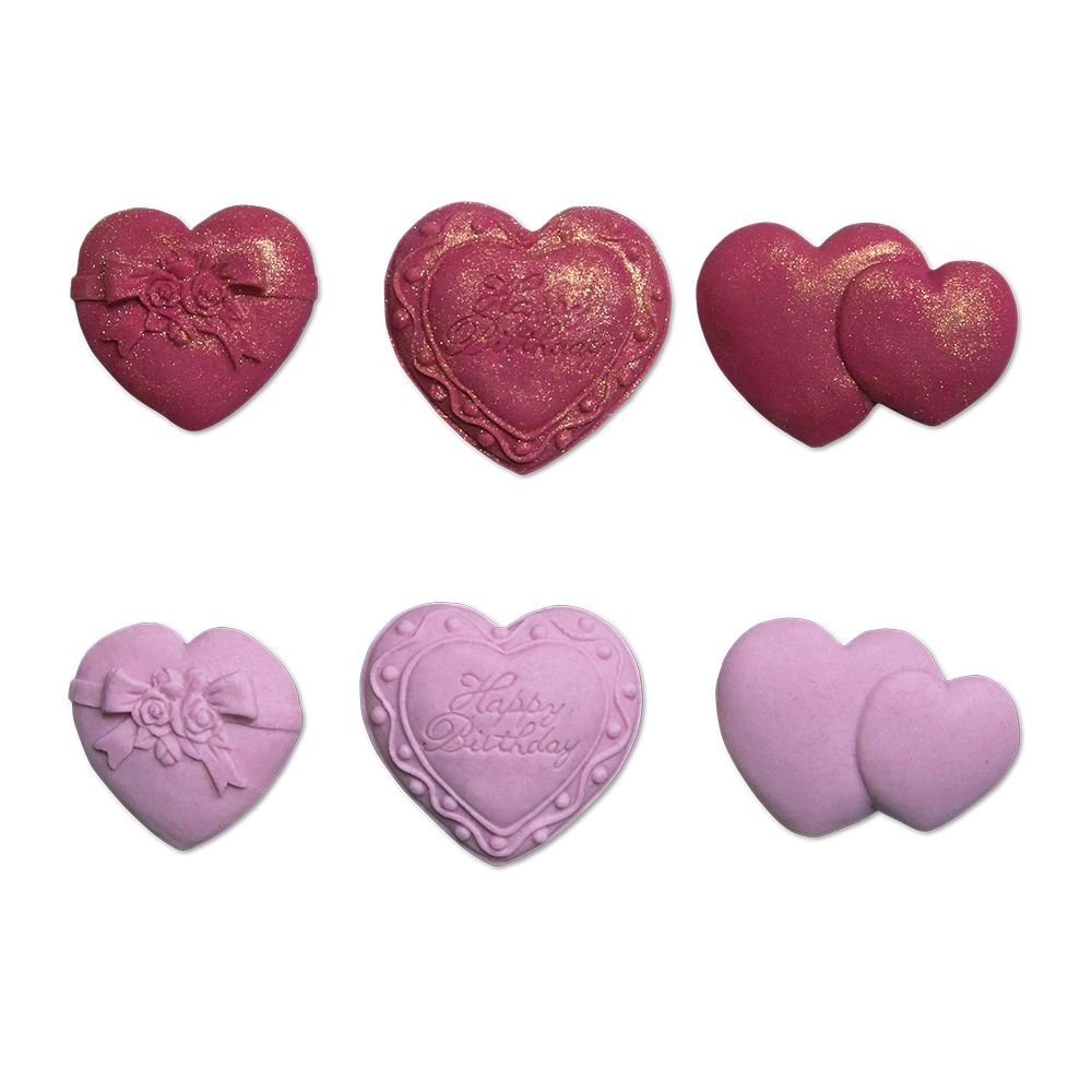 Städter - Fondant mould Hearts - 3,5–4,5 cm - 3 relief shape