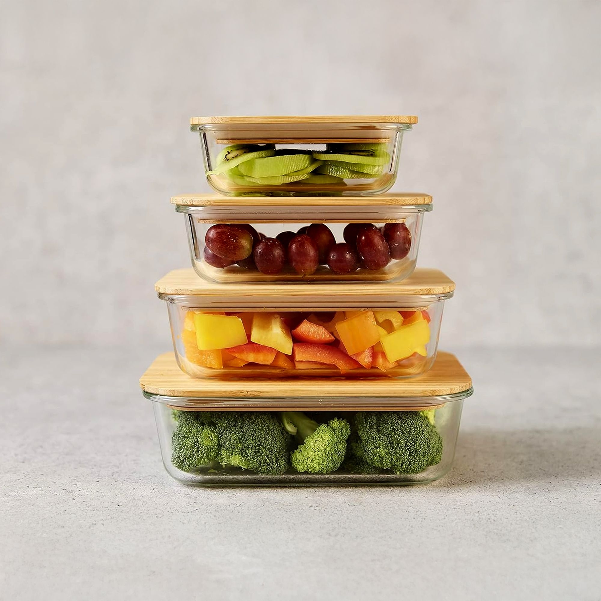 Culinare Naturals - Storage jars with bamboo lids - 1520 ml