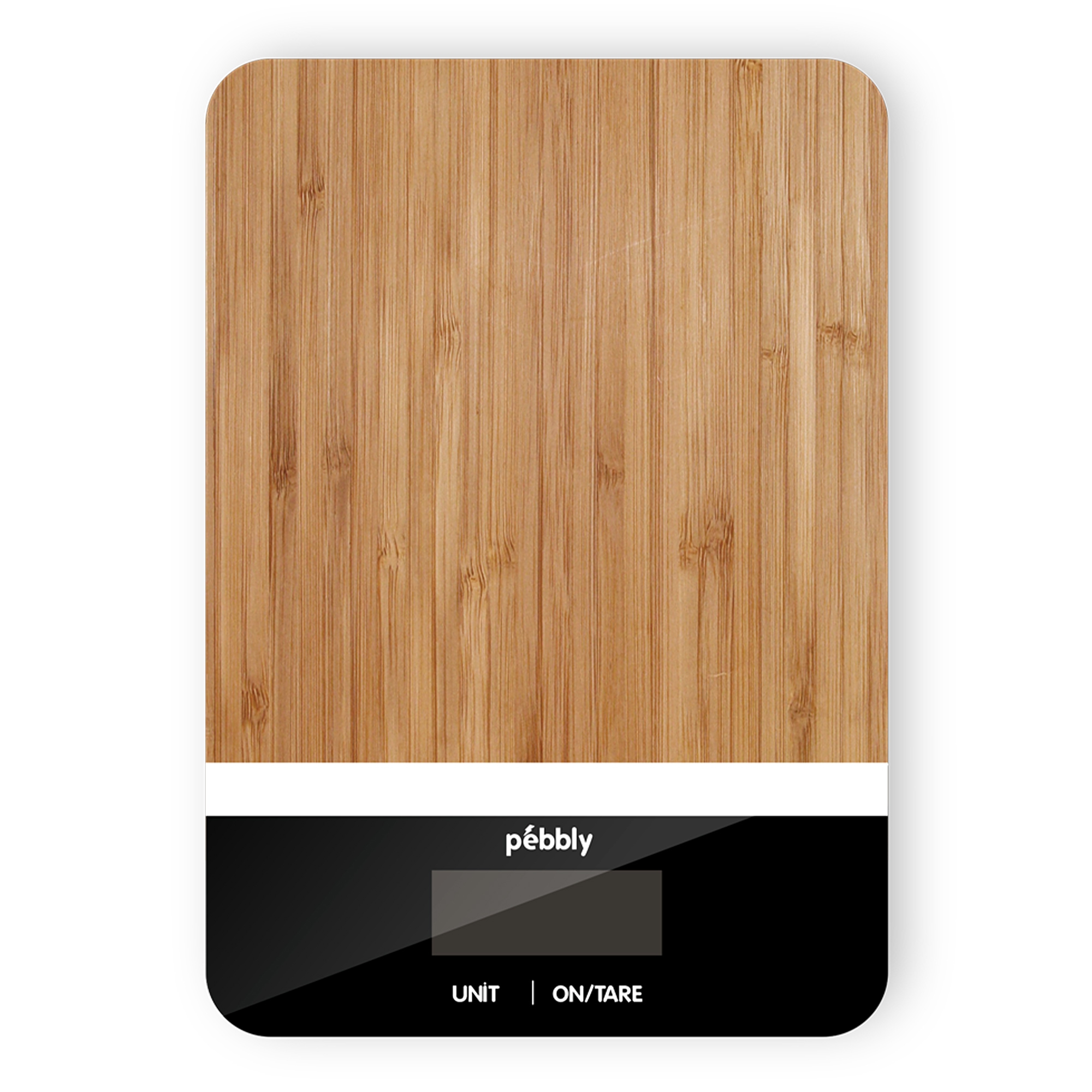Pebbly - Rectangular bamboo kitchen scale  - Black
