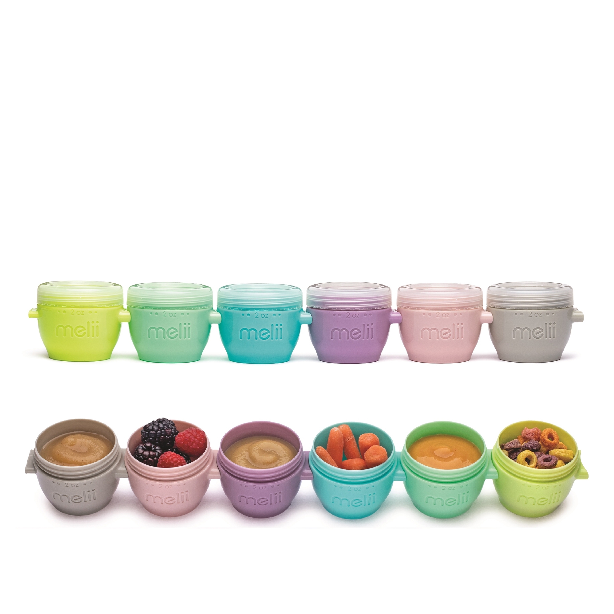 melii - Snack-Behälter "Snap & Go"- 6er-Set je 59 ml, bunt melii - Snack-Behälter "Snap & Go"- 6er-Set je 59 ml, bunt