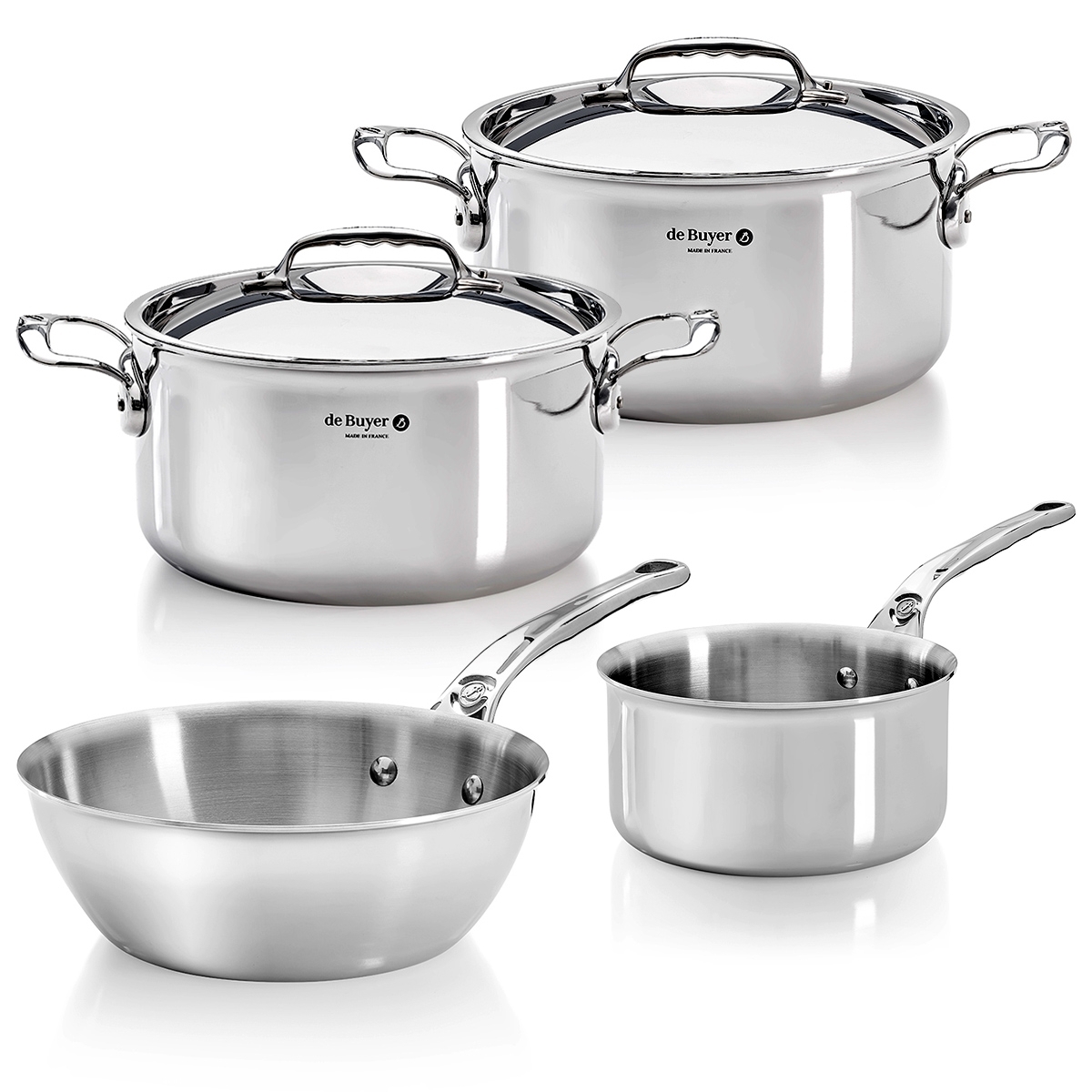 de Buyer - Stainless Steel Cookware Set of 4 - AFFINITY de Buyer - Stainless Steel Cookware Set of 4 - AFFINITY