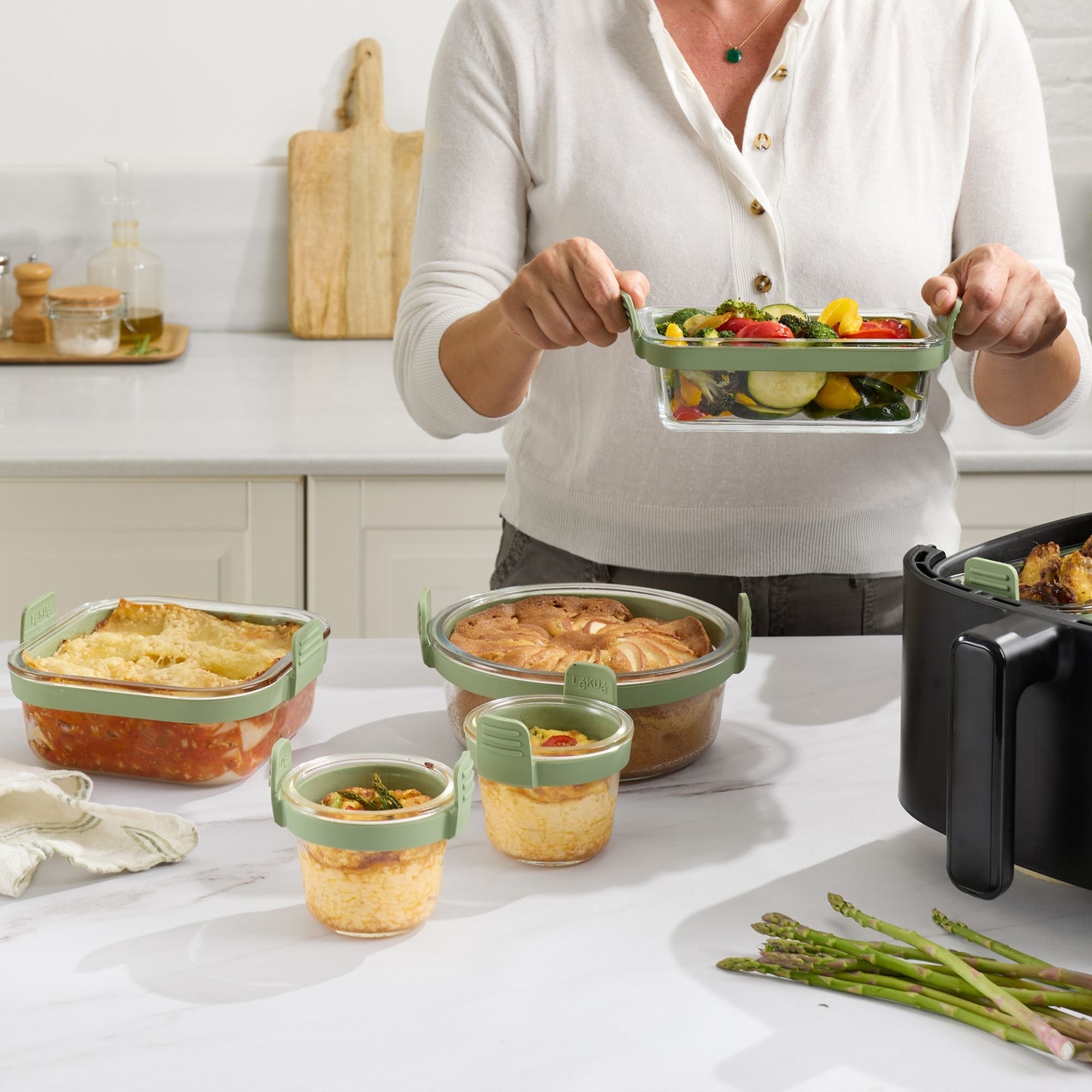 Lékué - Round Air fryers - Glass dish