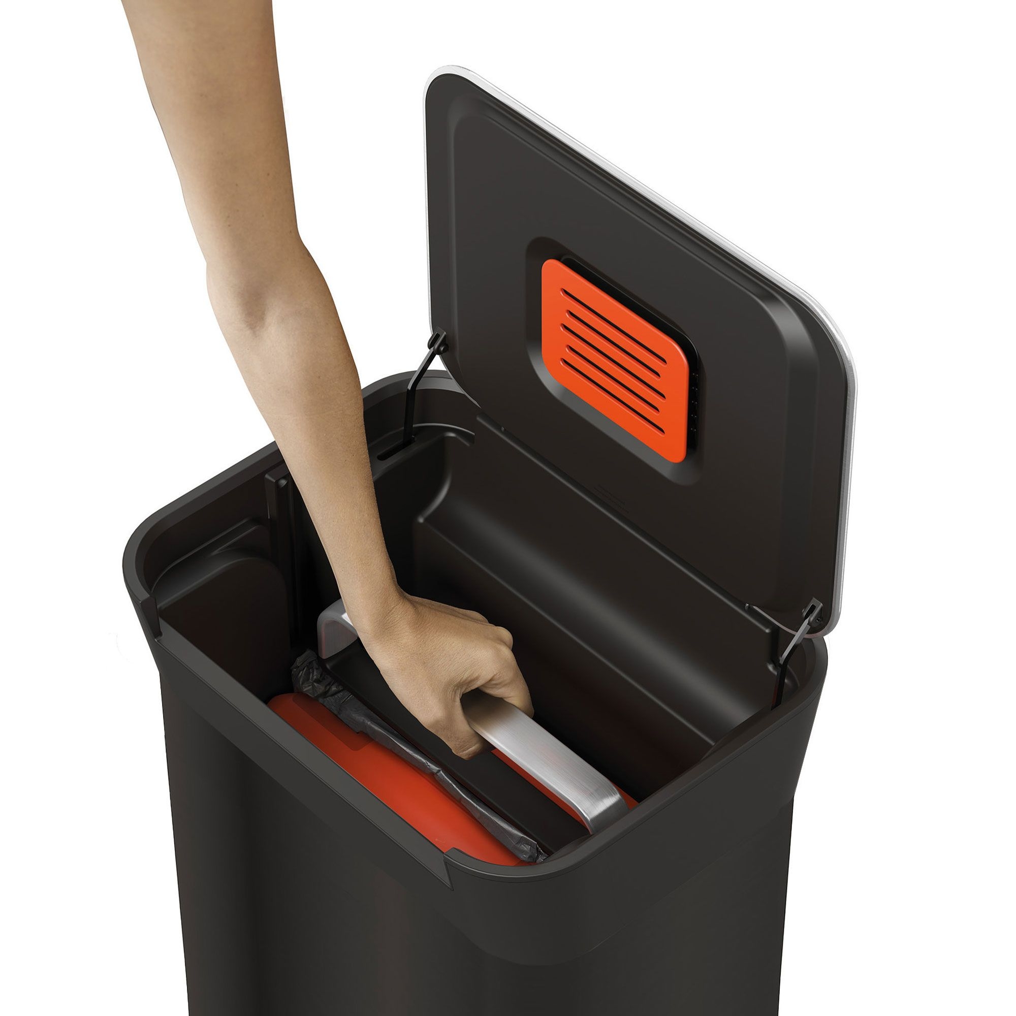 Joseph Joseph - Waste garbage can with waste compactor 30L Titan™ - black Joseph Joseph - Waste garbage can with waste compactor 30L Titan™ - black