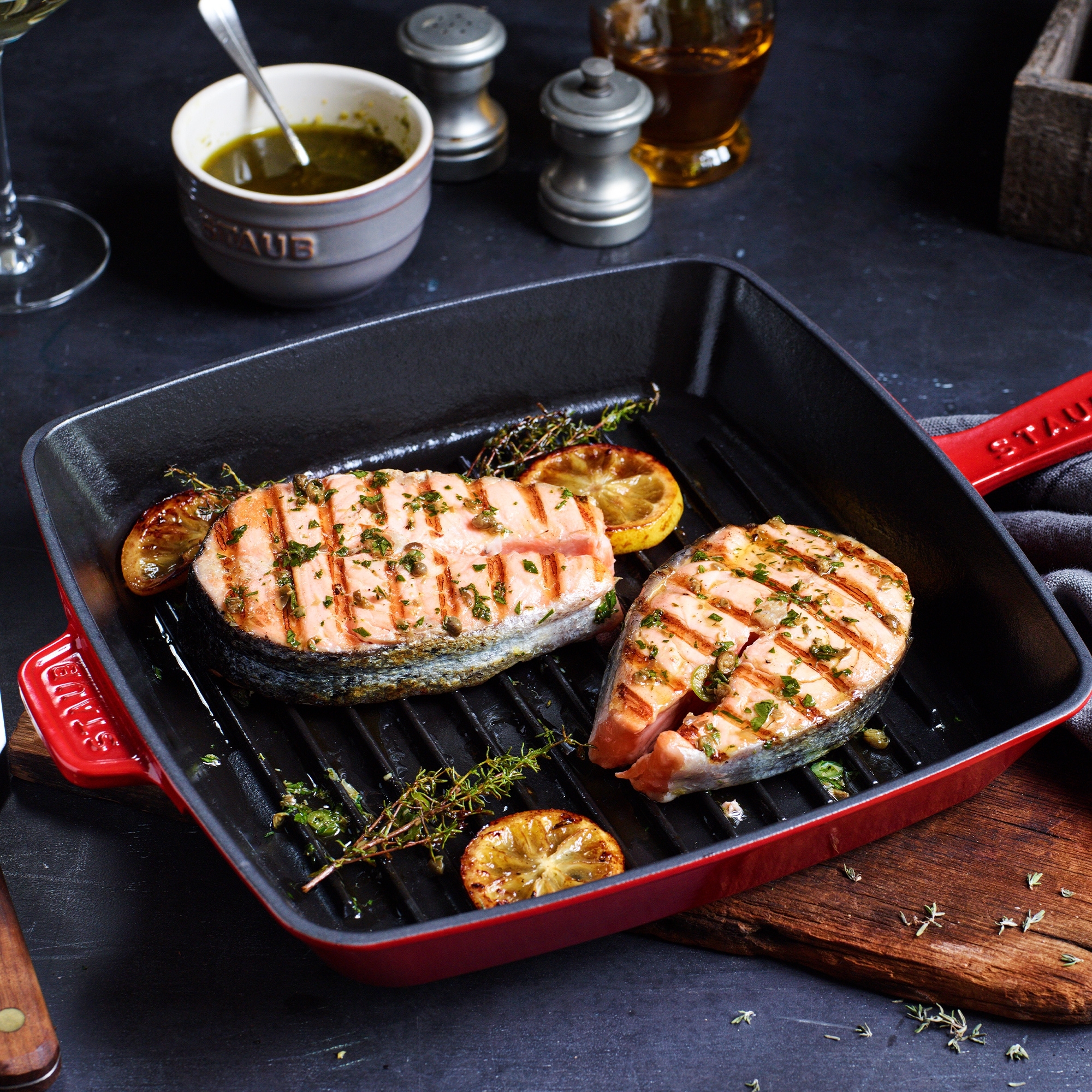STAUB - grill pan | square | 26 cm | Red STAUB - grill pan | square | 26 cm | Red