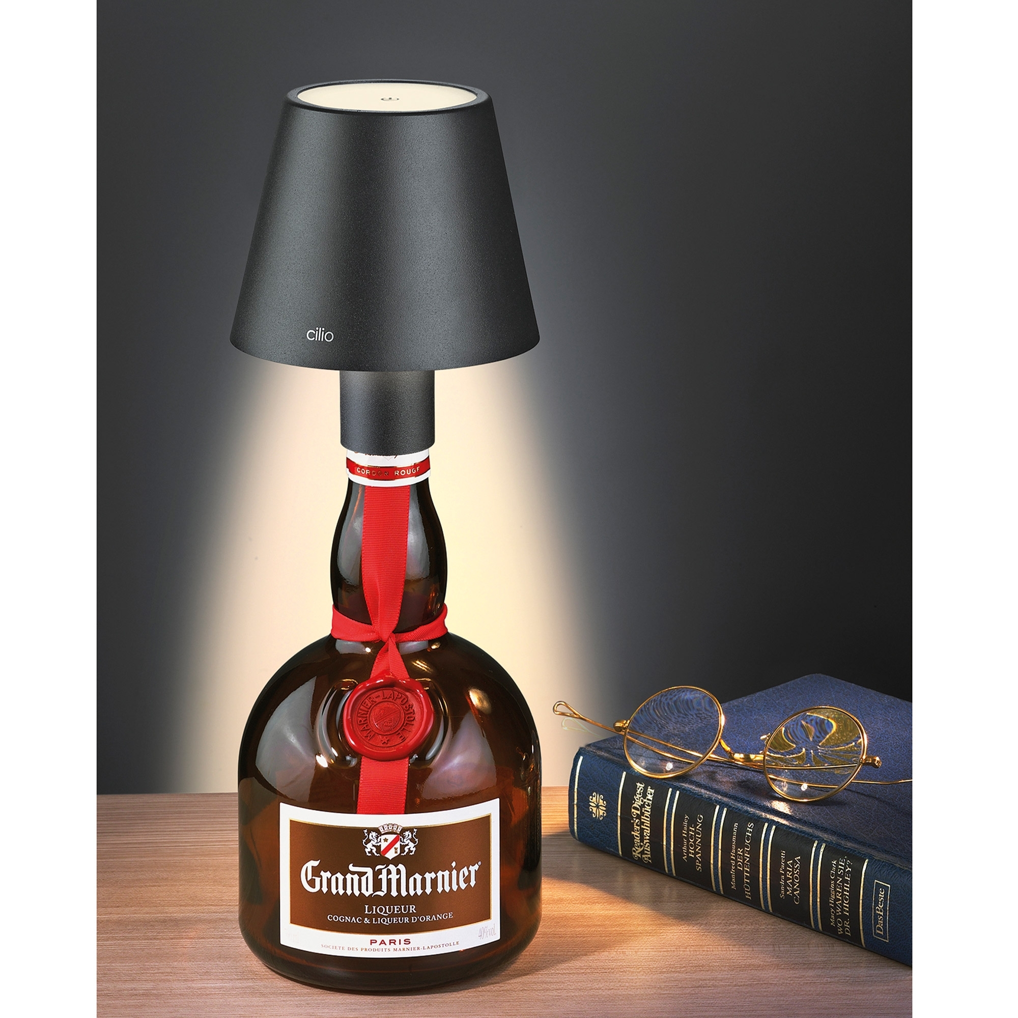 Cilio - LED bottle lamp LUCE - black
