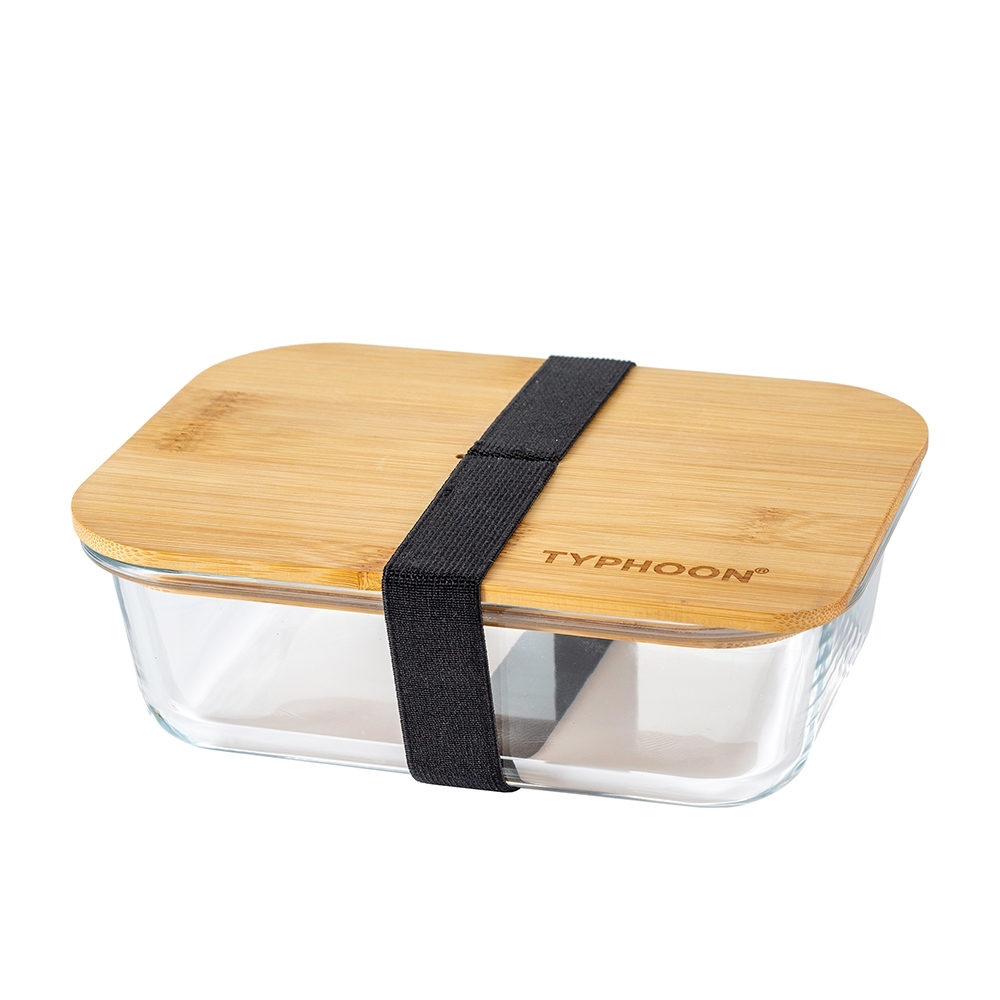 Typhoon PURE Glas Lunchbox mit Holzdeckel - 1040ml