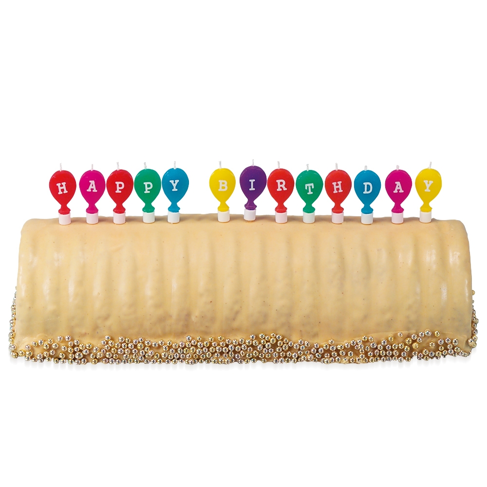 Städter - Kerze Happy Birthday mit Halter - 2 x 5 cm - 13-teiliges Set