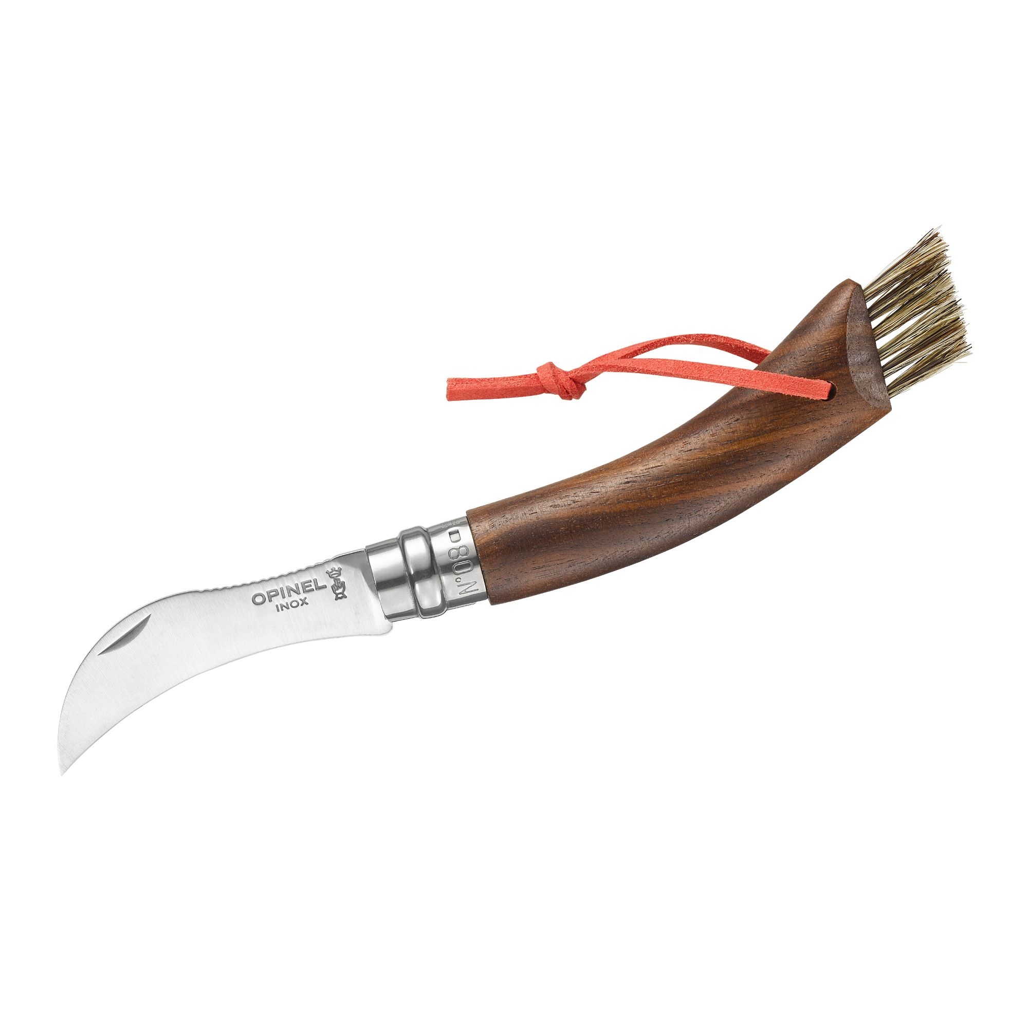 Opinel - Mushroom knife with brush No. 08 - 20 cm - Walnut