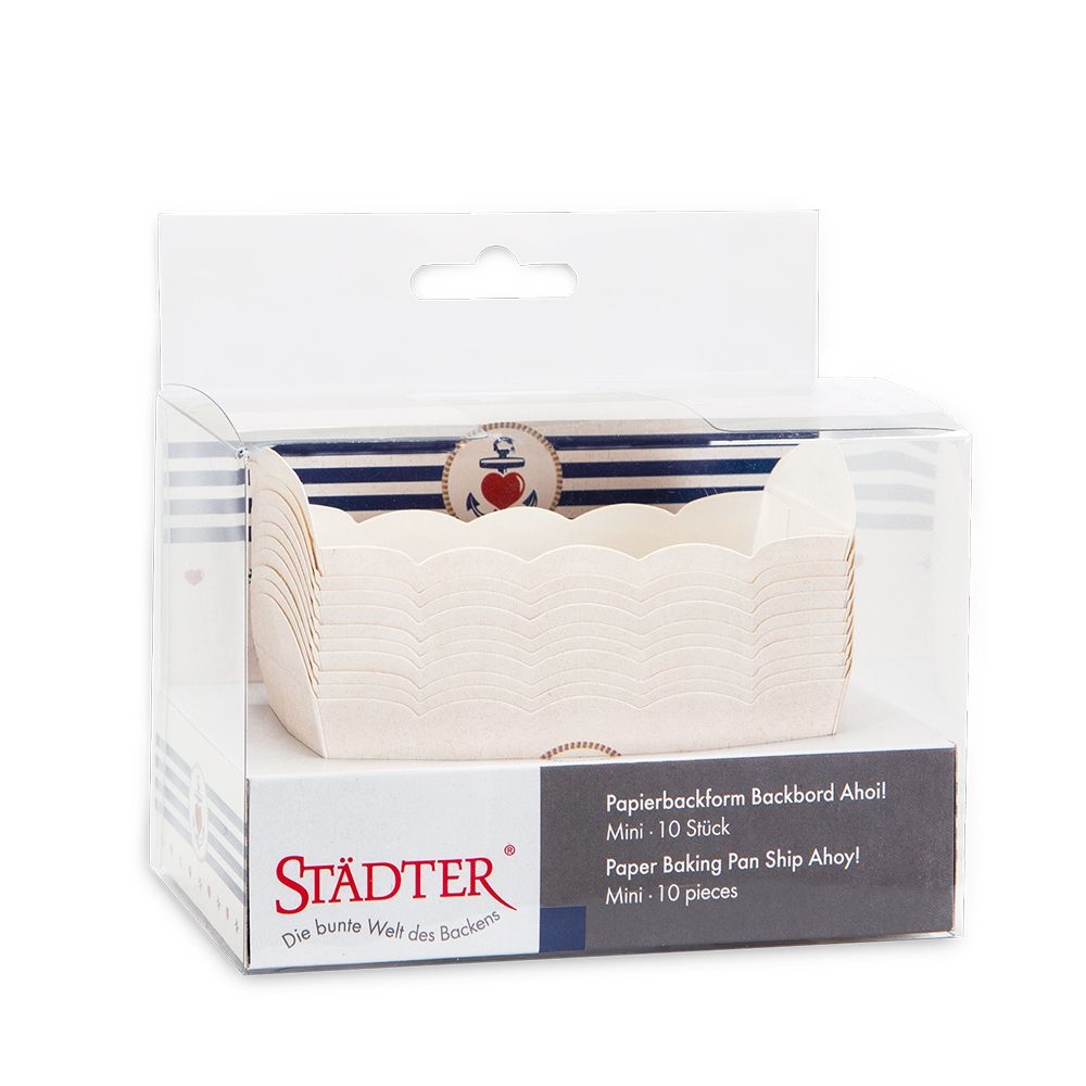 Städter - Papierbackform - 7 x 4 x 4 cm - Bunt - 10 Stück