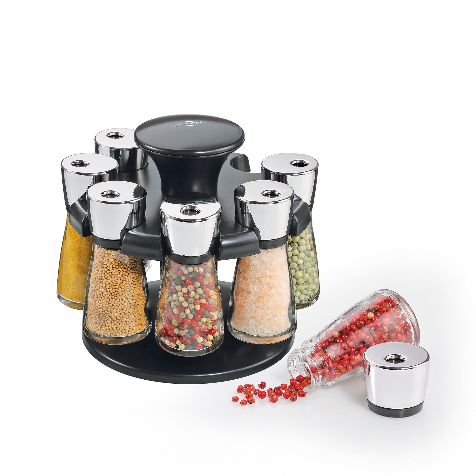Chrome Küchenprofi RONDO spice carousel with 8 jars