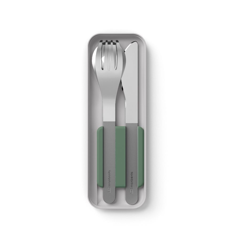 monbento - MB Slim Box Natural green - cutlery set monbento - MB Slim Box Natural green - cutlery set