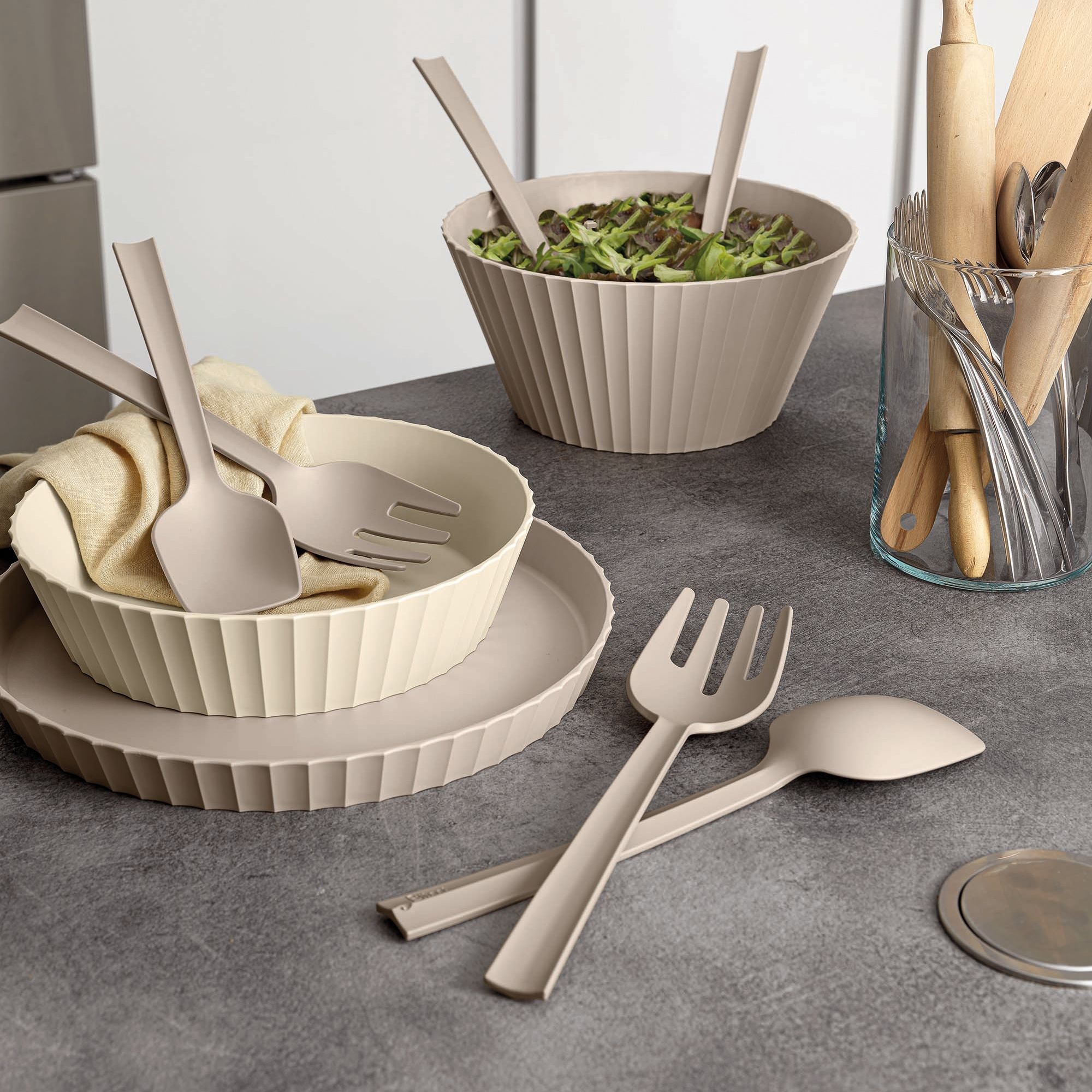 BlimPlus – Salad cutlery PAESTUM, Arctic White