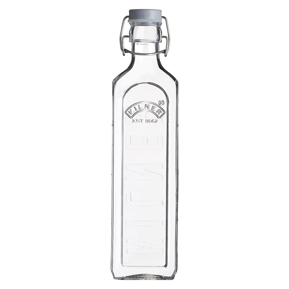 KIL Glasflasche mit Bügelverschluss, eckig - 1l