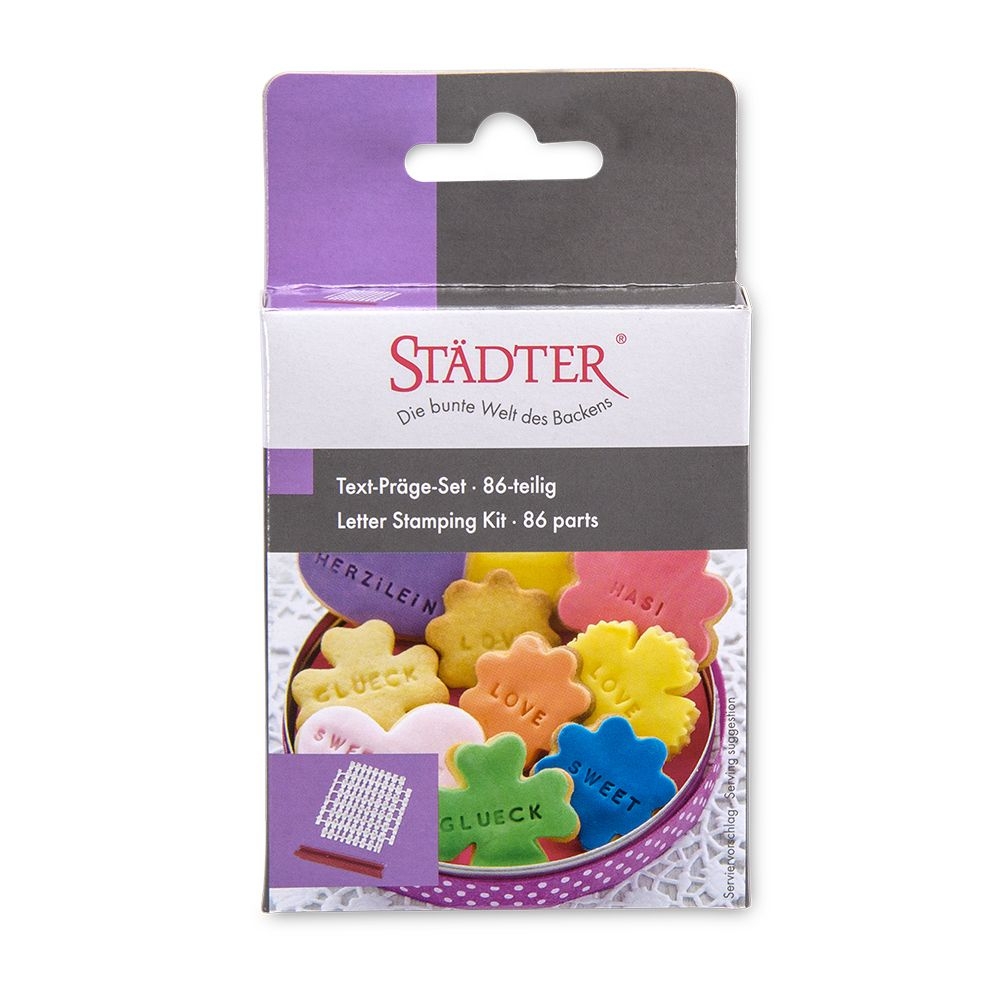Städter - Cookie cutter Text imprint stamp - 9,5 cm - Set 86 pieces Städter - Cookie cutter Text imprint stamp - 9,5 cm - Set 86 pieces