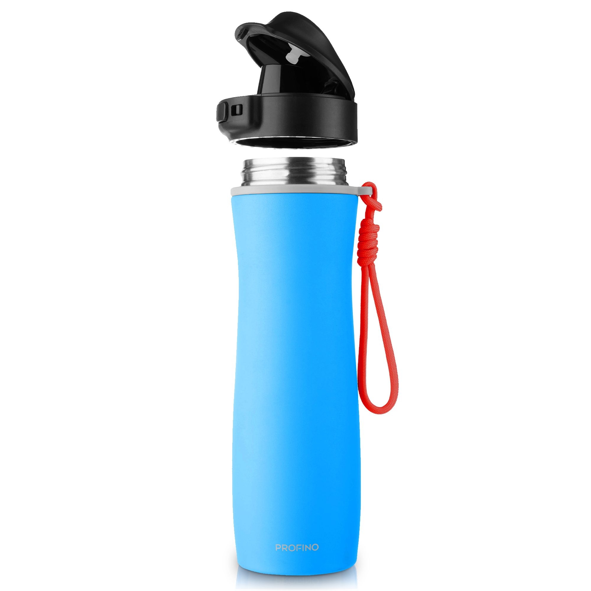 Profino - Stainless steel Active Sports Bottle - 600 ml - Blue