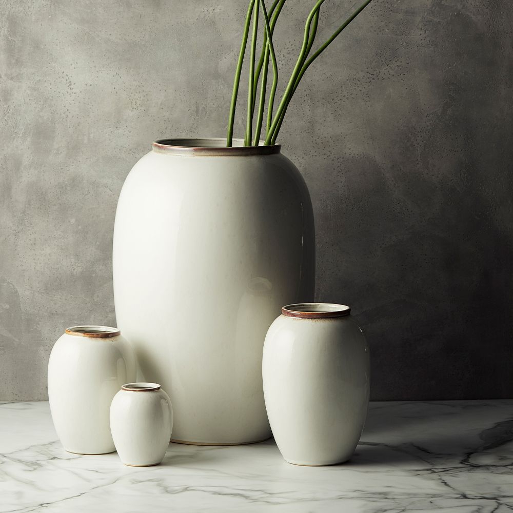 Bitz - Stoneware Vase - 12.5 cm - cream