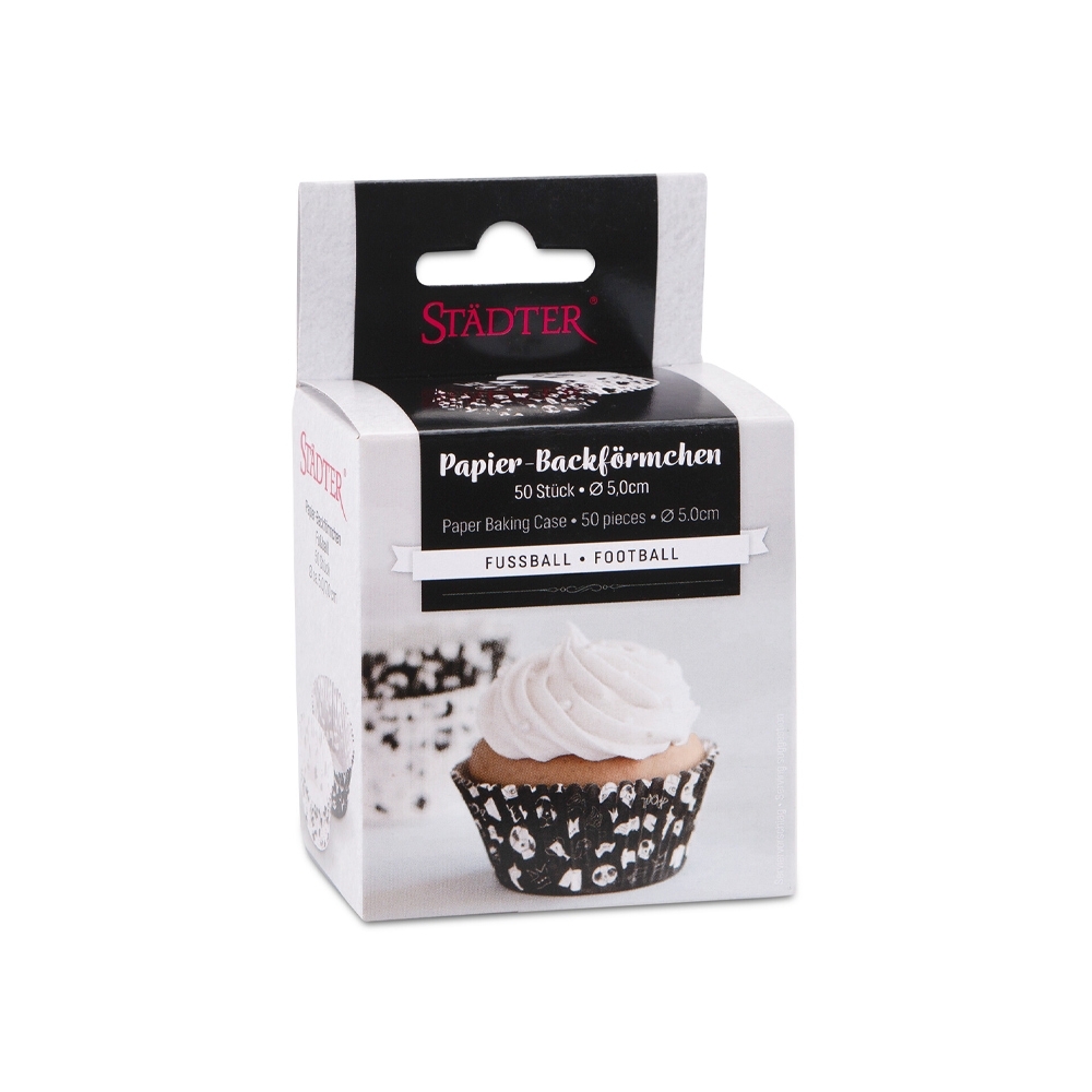 Städter - Papierbackform - 50 Stück - Fußball - ø 50 x 30 mm