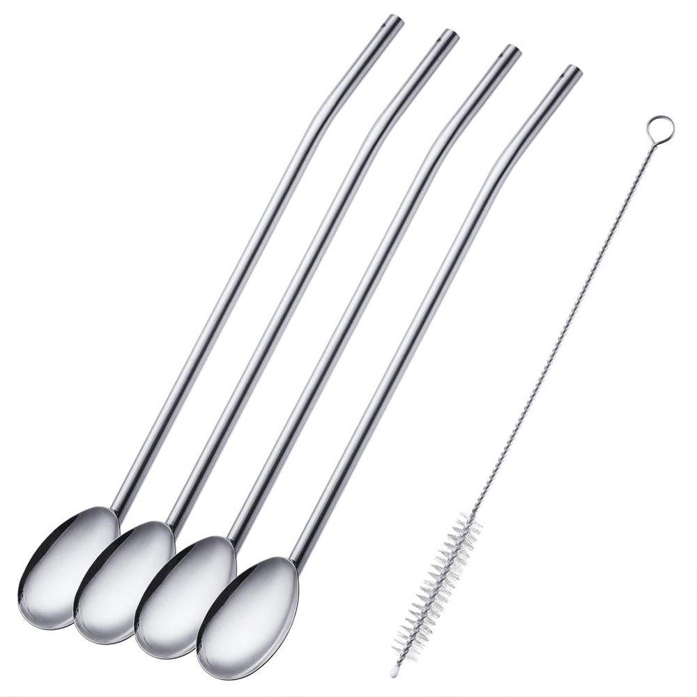 Westmark - 4 straw spoons + 1 cleaning brush