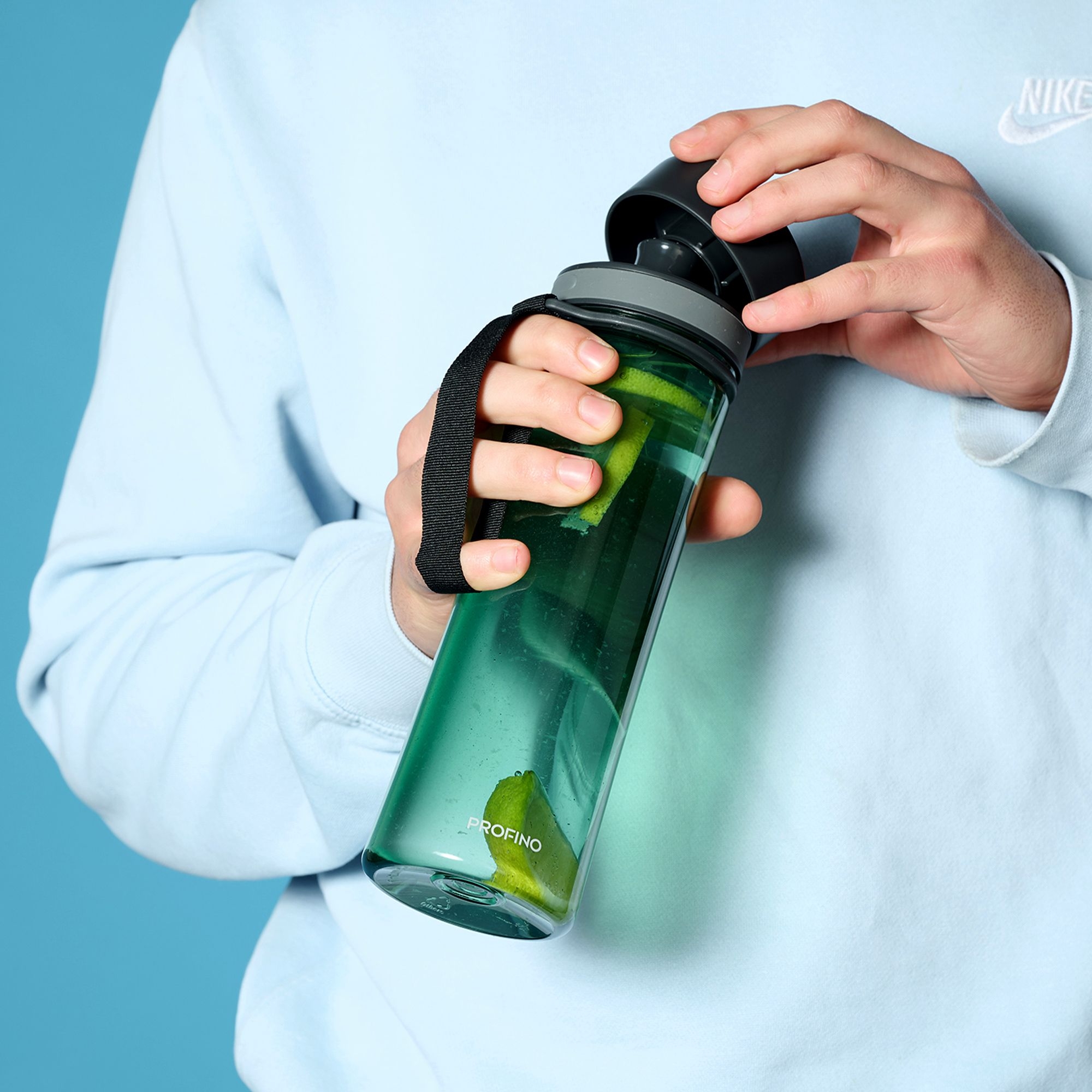 Profino - Infuze Trinkflasche mit Sieb - 600 ml - Blau