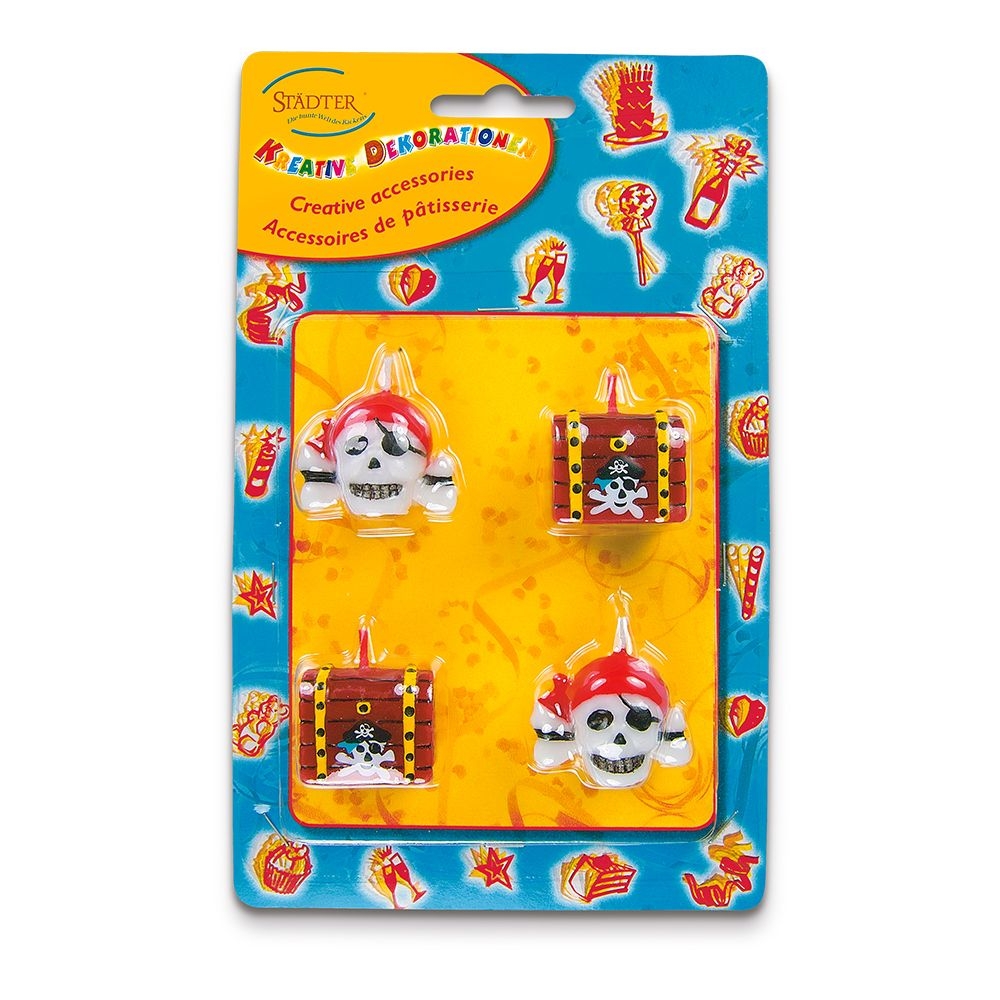 Städter - Kerze Pirat - 3 cm - Bunt - Set 4-teilig Städter - Kerze Pirat - 3 cm - Bunt - Set 4-teilig