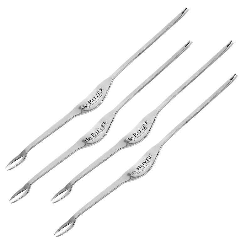 de Buyer - Set of 4 stainless steel double seafood forks de Buyer - Set of 4 stainless steel double seafood forks