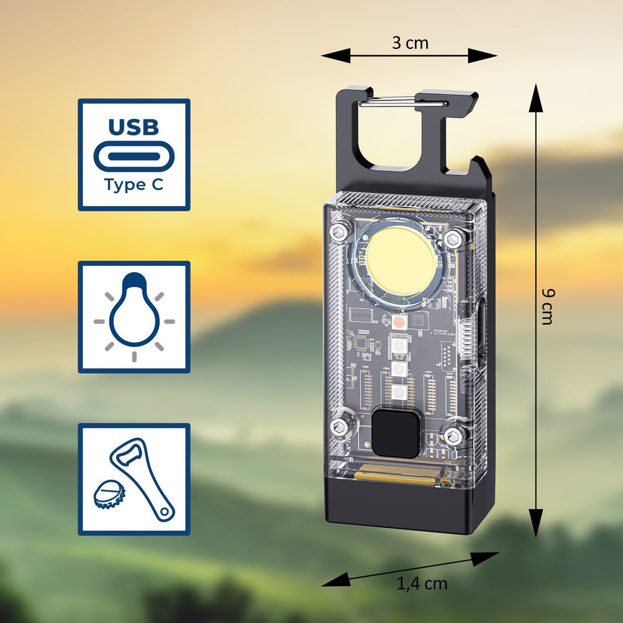 Genius - Solar key chain and light Genius - Solar key chain and light