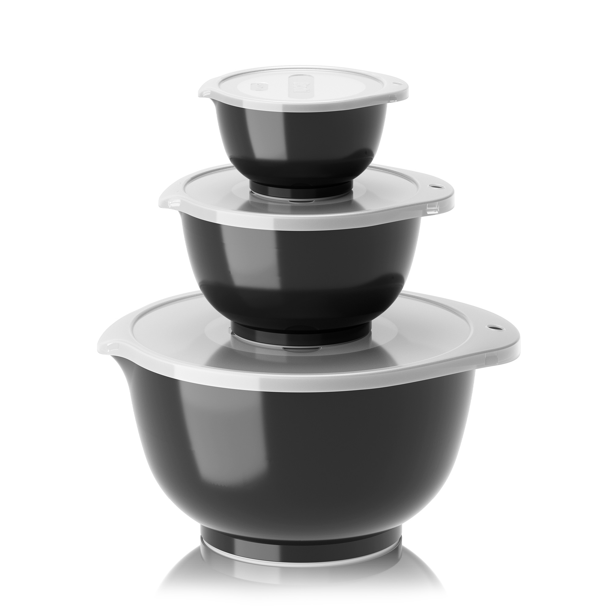Rosti - Set NEW Margrethe 6-teilig (0,25 l + 0,75 + 3,0 l + passende Deckel) - Schwarz