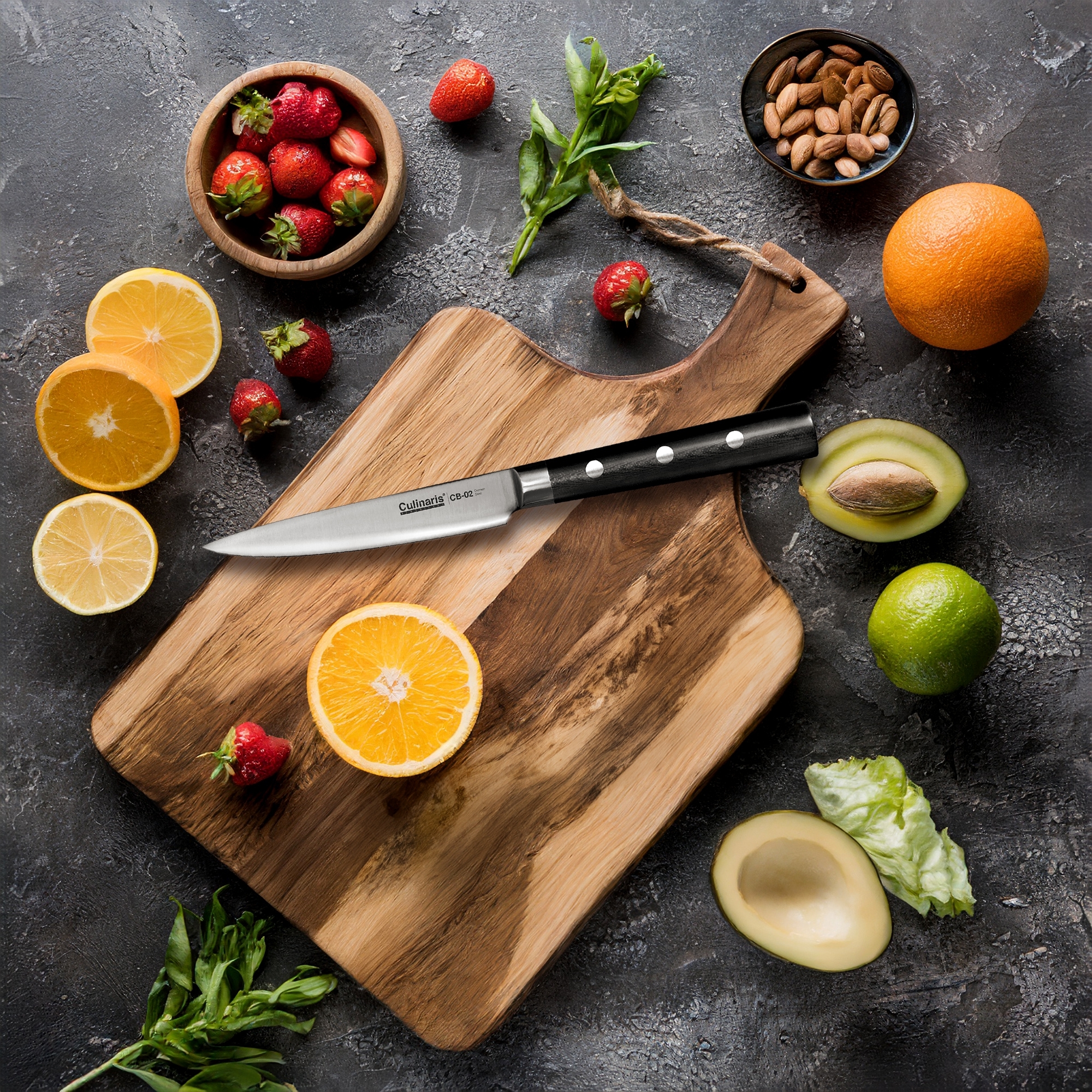 Santoku + Schälmesser + Allzweckmesser - Black Serie - 3-tlg. | Culinaris Santoku + Schälmesser + Allzweckmesser - Black Serie - 3-tlg. | Culinaris