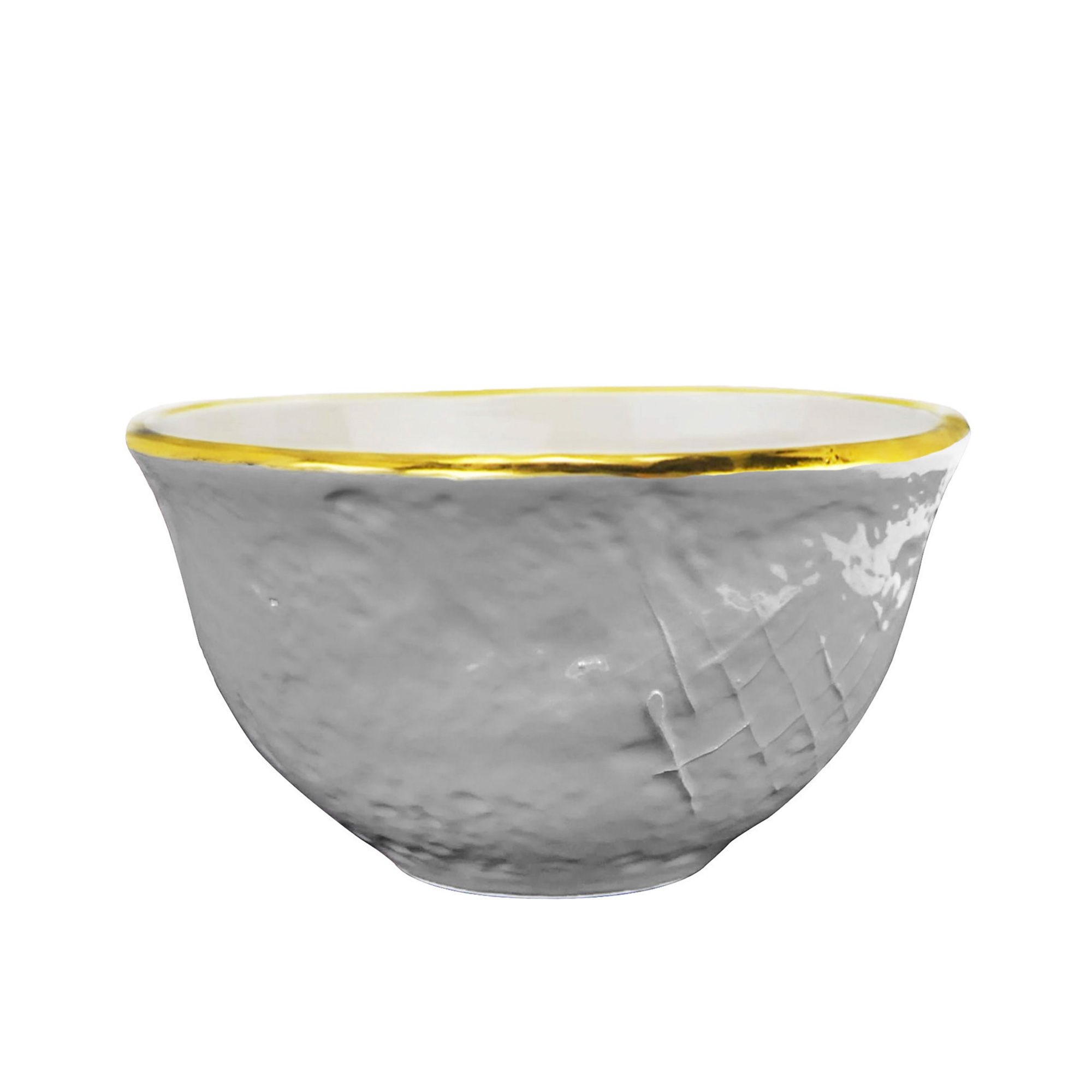Arcucci - Cereal bowl with golden rim - 14,5 cm - Grigio-Grey