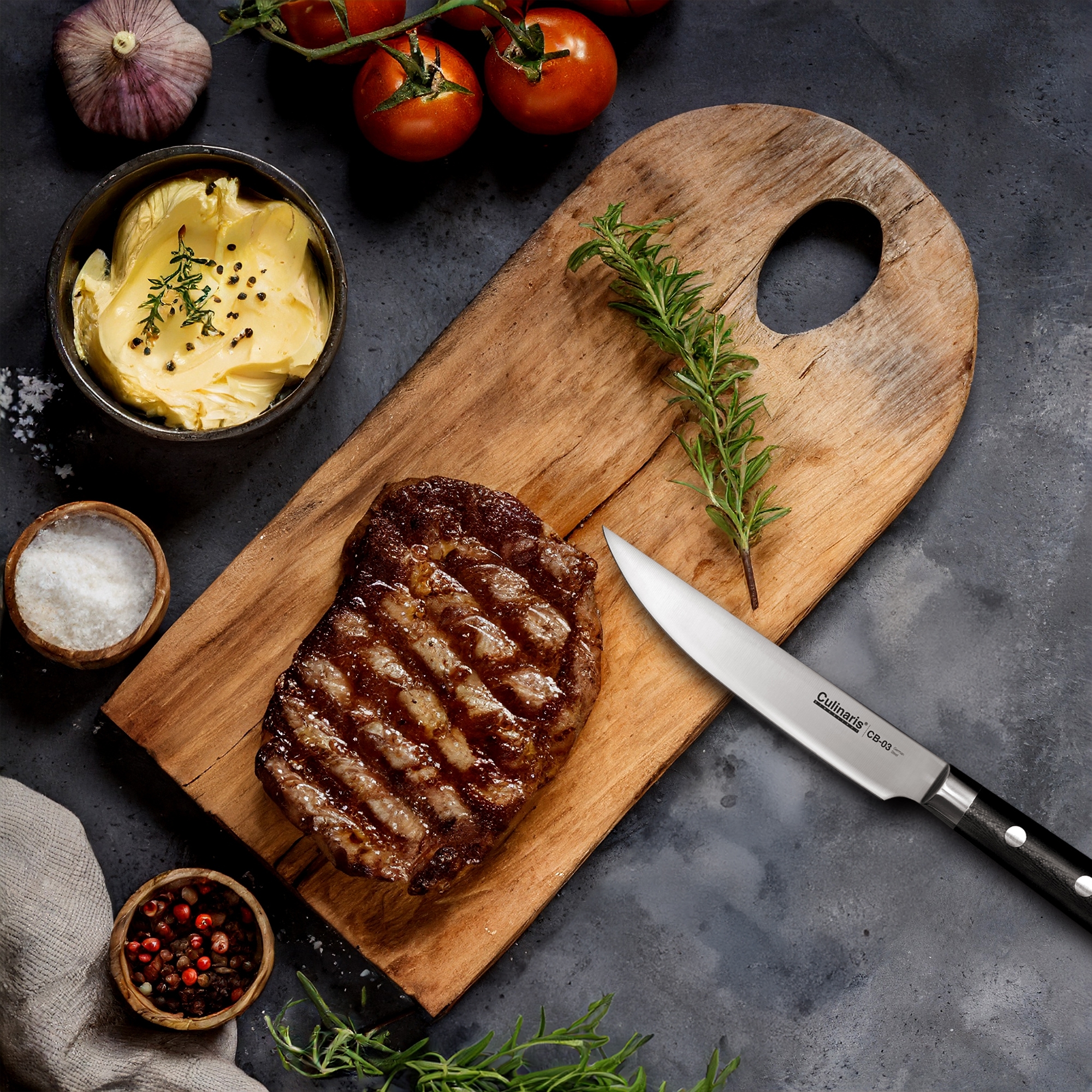 Steakmesser - Black Serie - 13,5 cm - CB-03 | Culinaris Steakmesser - Black Serie - 13,5 cm - CB-03 | Culinaris
