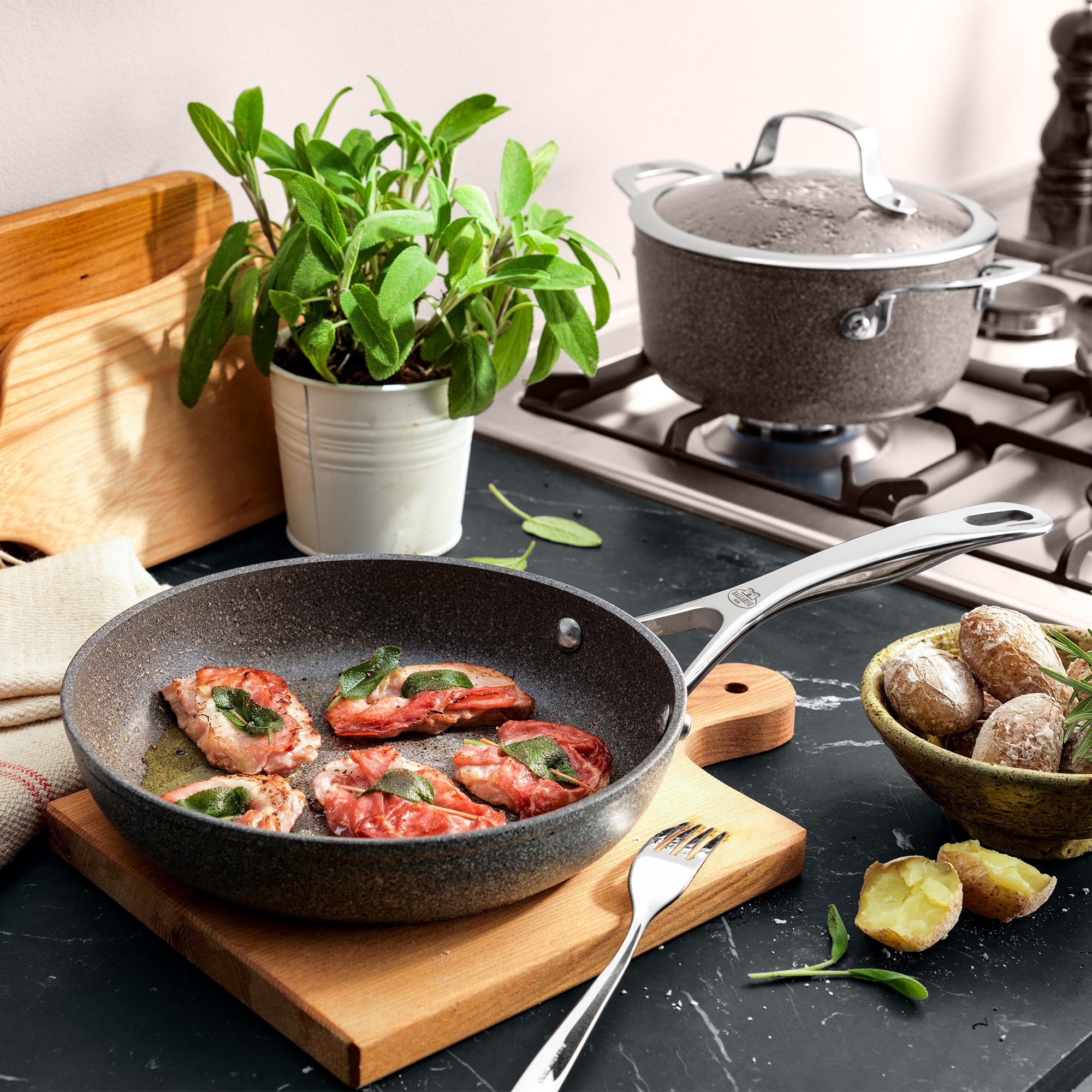 BALLARINI - Frying pan set | Salina | 2-piece | Granitium Ti-X | 24 & 28 cm BALLARINI - Frying pan set | Salina | 2-piece | Granitium Ti-X | 24 & 28 cm