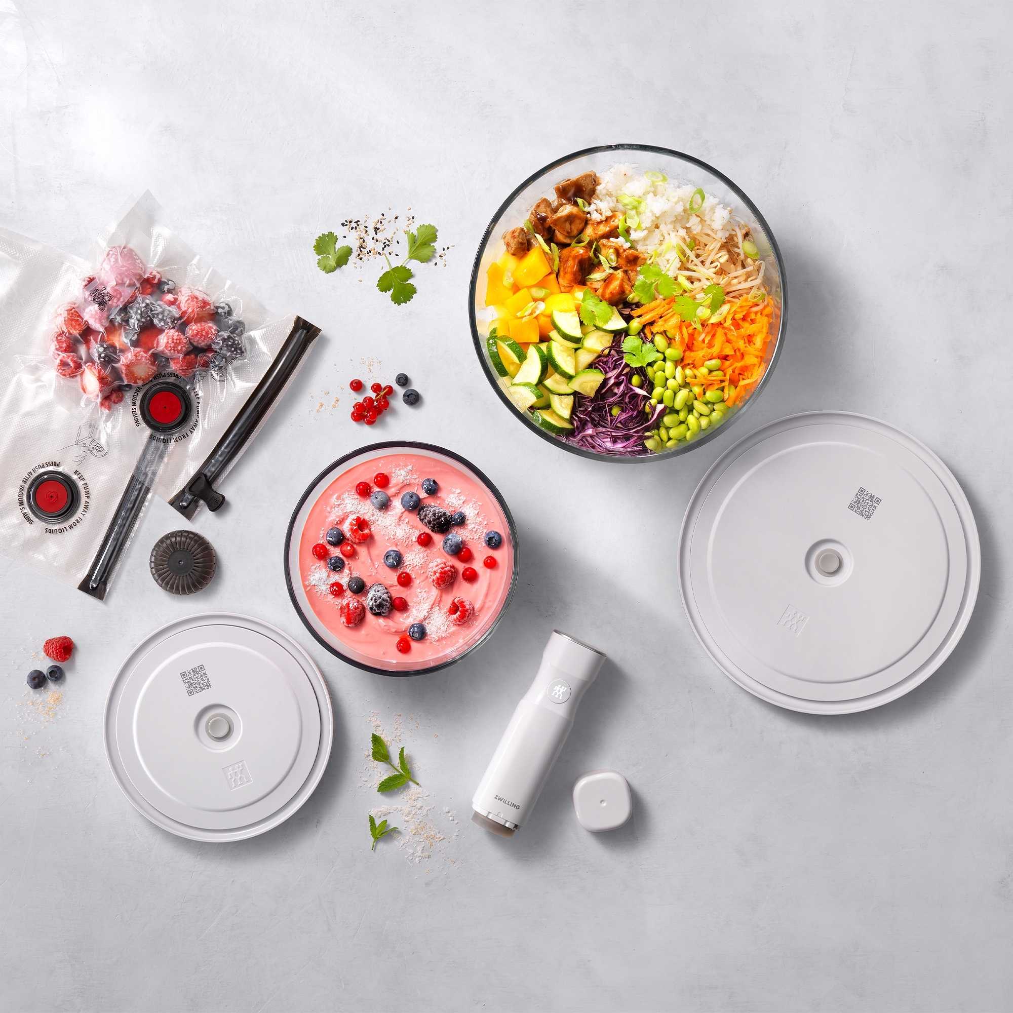 ZWILLING - Vakuum Starter Set / M/L | FRESH & SAVE | 9-tlg. | Borosilikatglas