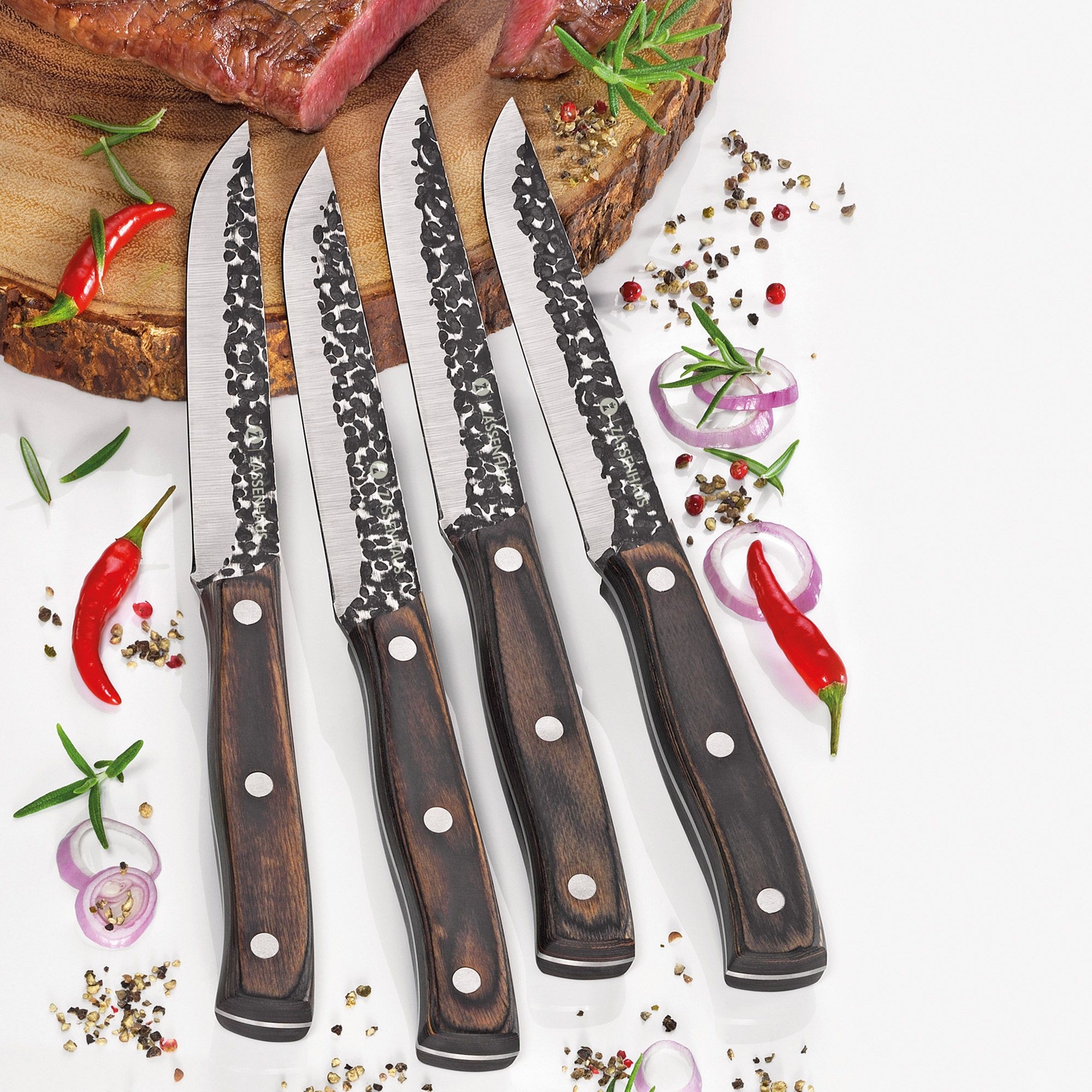 Zassenhaus - Steak knife HUNTER set of 4 - Pakka wood