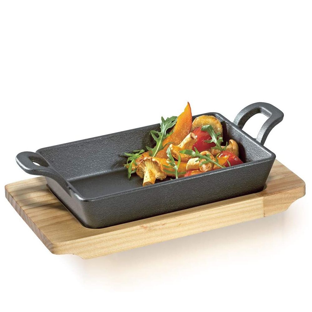 Küchenprofi - BBQ square grill / serving pan wooden board