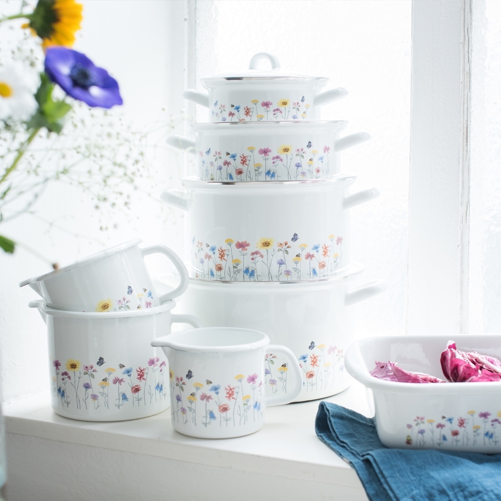 Riess special decor - FLORA - high Stewpot with lid Riess special decor - FLORA - high Stewpot with lid