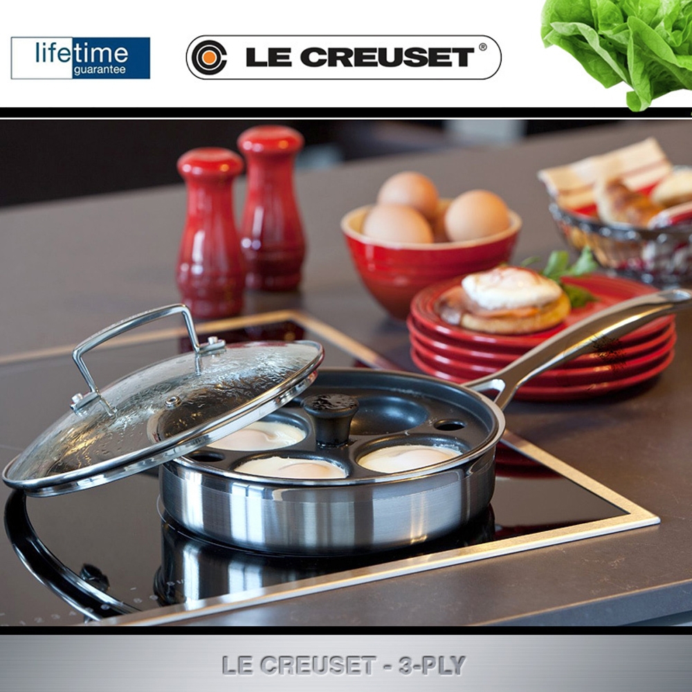 Le Creuset - 3-ply Sauté Pan with Poaching Insert