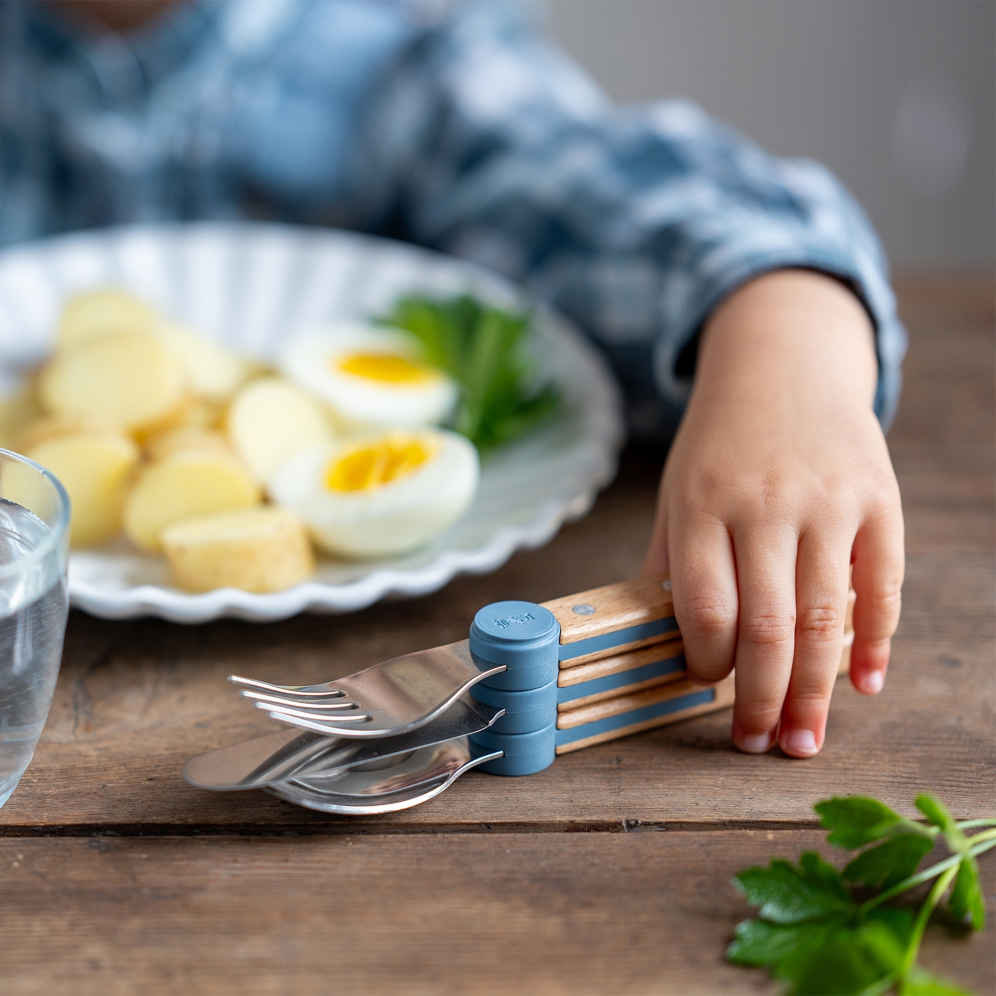 Opinel - Children’s Cutlery Set - LE PETIT GOURMET - rain blue