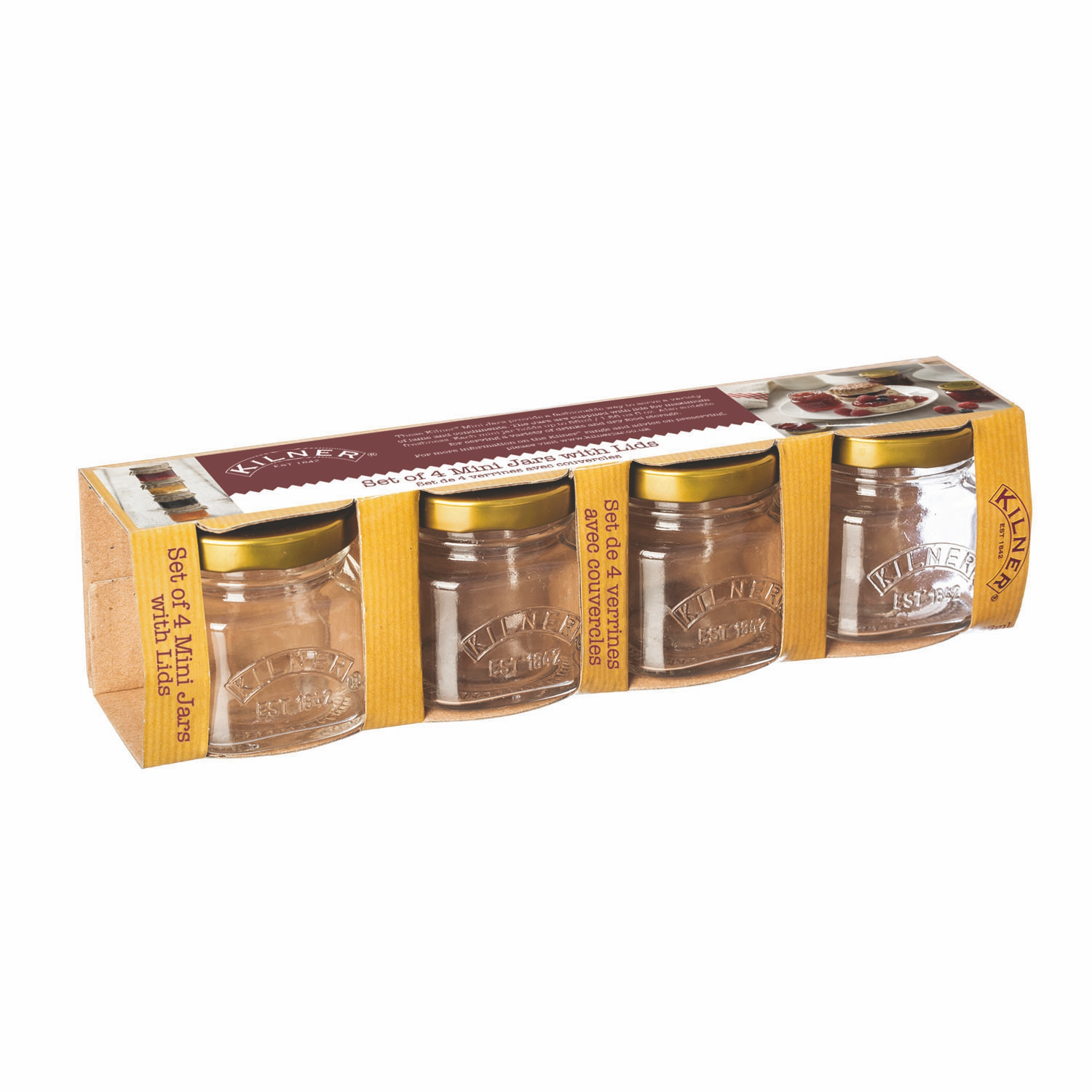 Kilner - 4 Mini Marmeladengläser im Set - á 55 ml