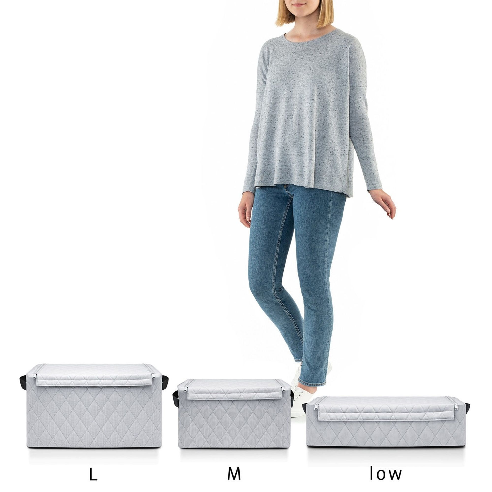 reisenthel - storagebox low - rhombus light grey reisenthel - storagebox low - rhombus light grey