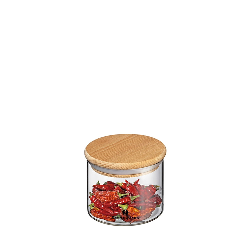 Zassenhaus - glass jar with wood lid