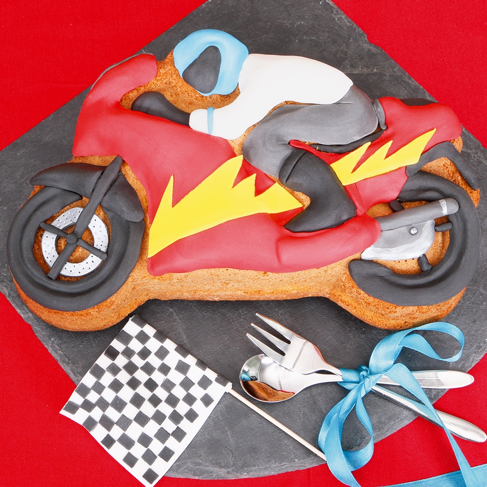 Städter - Motivbackform Mike das Motorrad - 28,5 x 18,5 x 6,5 cm - 2.000 ml